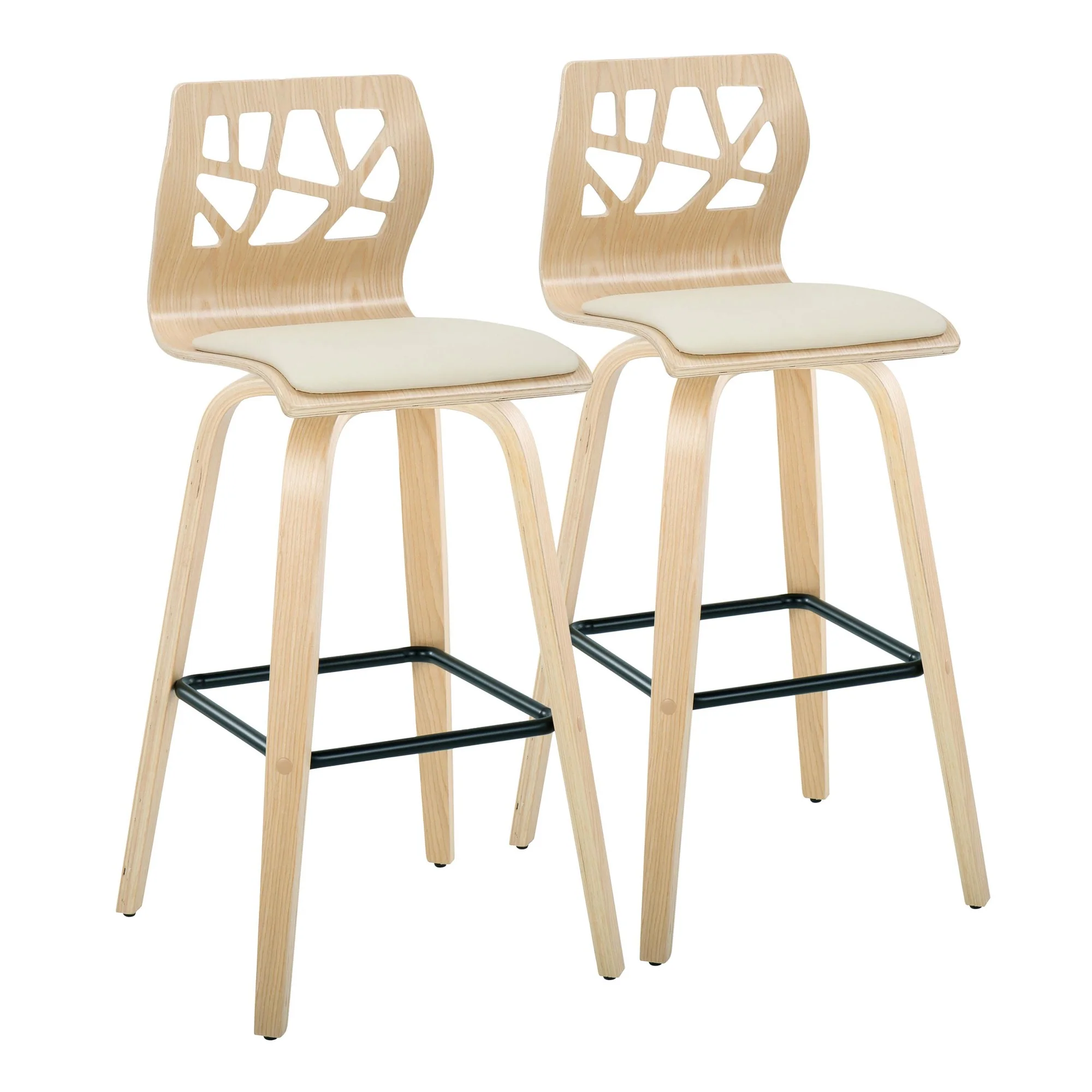 Folia 30" Fixed-Height Barstool - Set of 2 By LumiSource - B30-FOLIAPU-GRTZX2 NANACR2 - Image 5