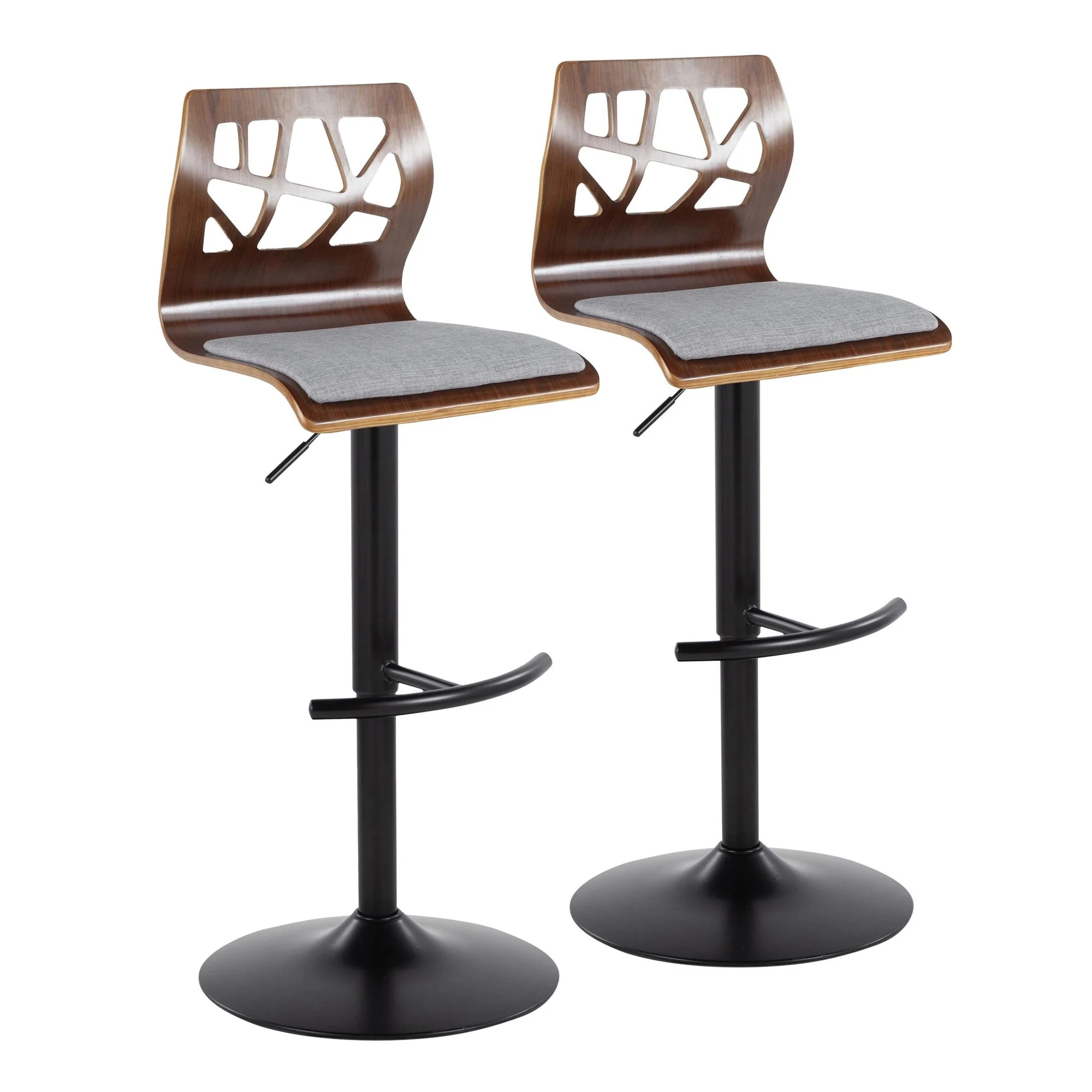 Folia Adjustable Barstool - Set of 2 By LumiSource - BS-FOLIAFB-RT2 BKLGYLGY2 - Image 12