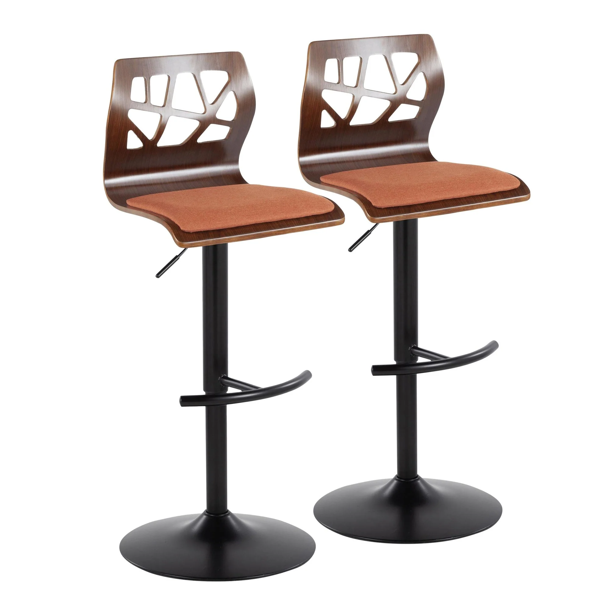 Folia Adjustable Barstool - Set of 2 By LumiSource - BS-FOLIAFB-RT2 BKLGYLGY2 - Image 22