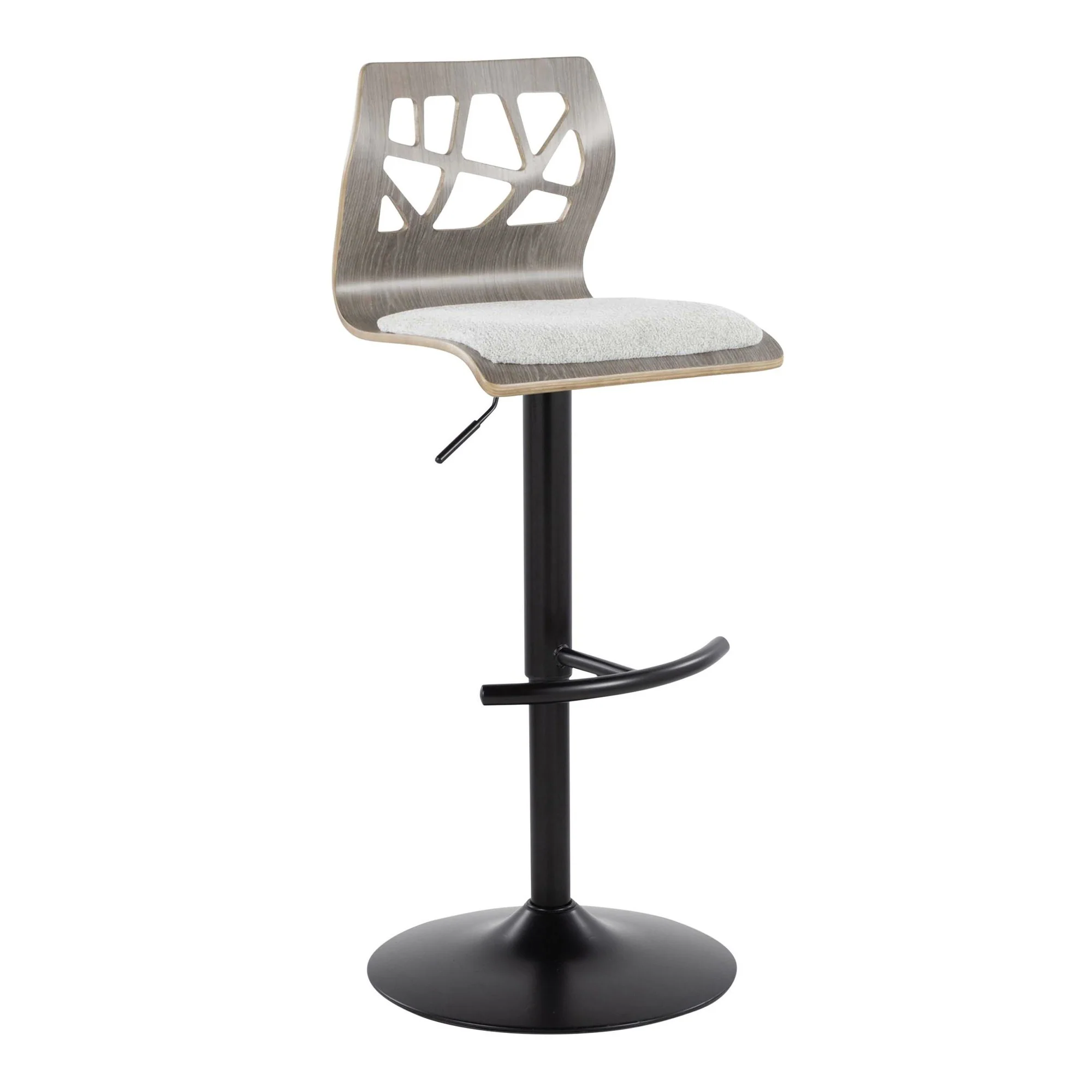 Folia Adjustable Barstool - Set of 2 By LumiSource - BS-FOLIAFB-RT2 BKLGYLGY2 - Image 6
