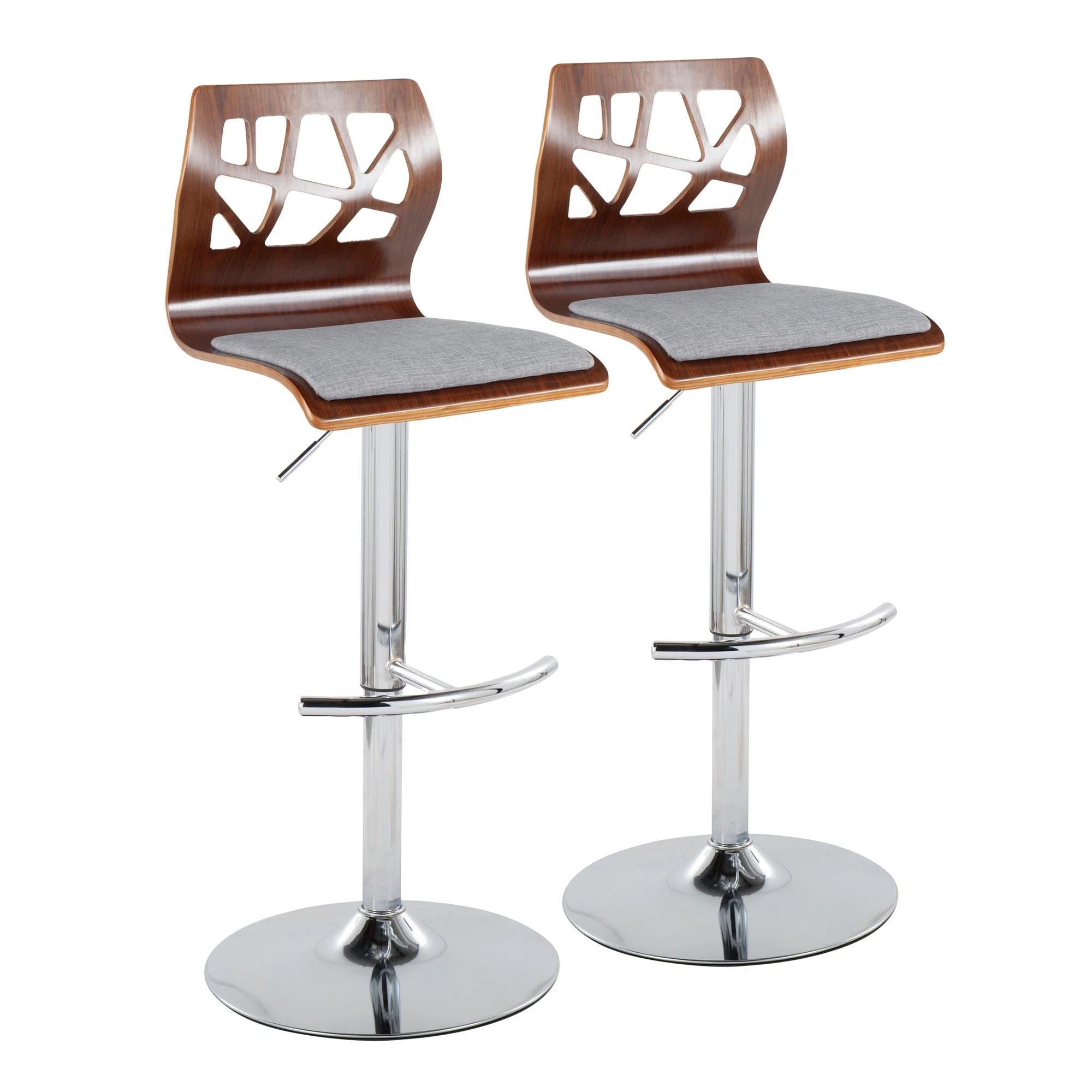 Folia Adjustable Barstool - Set of 2 By LumiSource - BS-FOLIAFB-RT2 CHRLGYLGY2 - Image 12