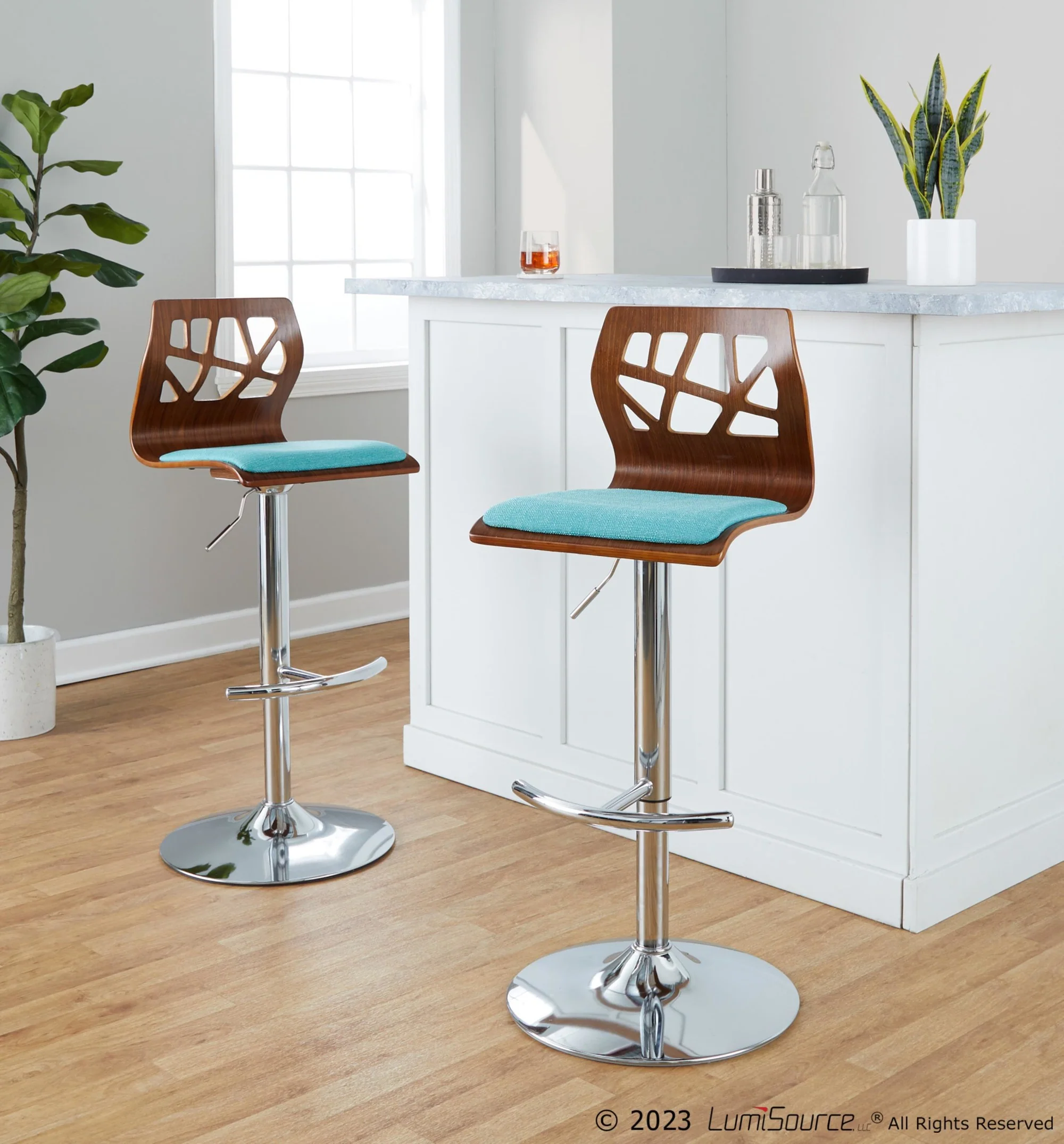 Folia Adjustable Barstool - Set of 2 By LumiSource - BS-FOLIAFB-RT2 CHRLGYLGY2 - Image 29