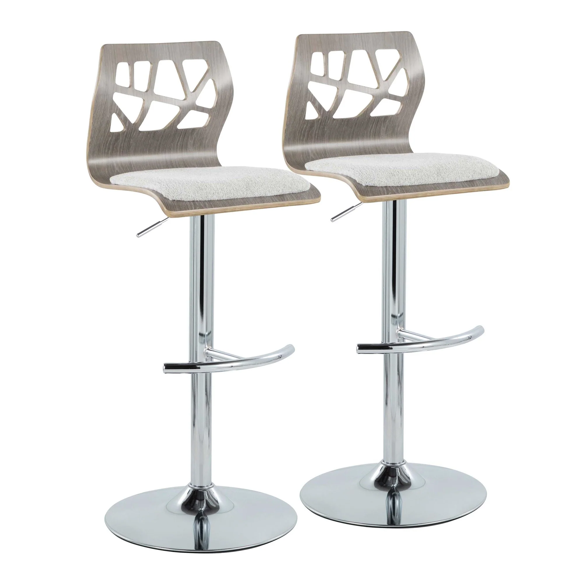 Folia Adjustable Barstool - Set of 2 By LumiSource - BS-FOLIAFB-RT2 CHRLGYLGY2 - Image 5