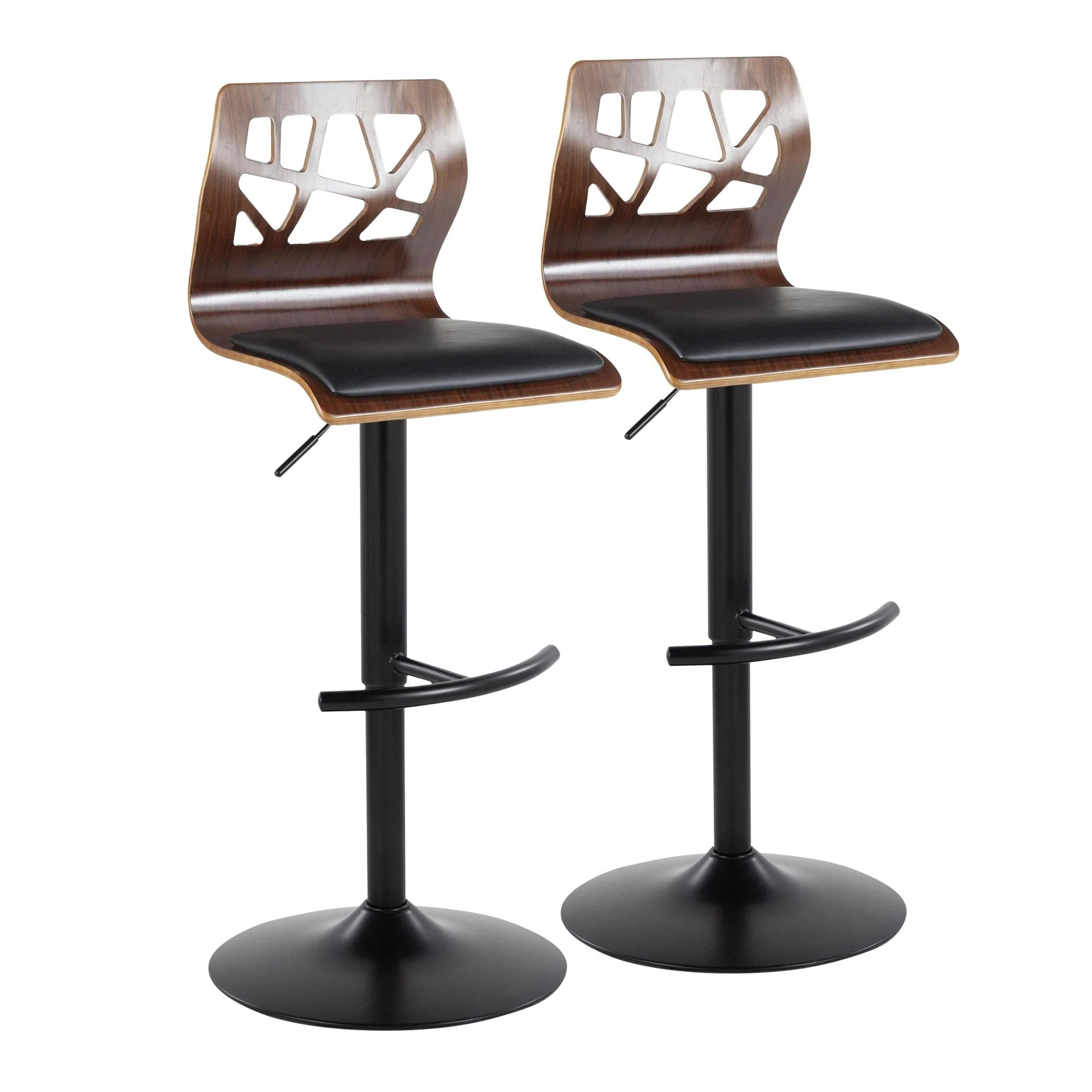 Folia Adjustable Barstool - Set of 2 By LumiSource - BS-FOLIAPU-RT2 BKNACR2 - Image 16