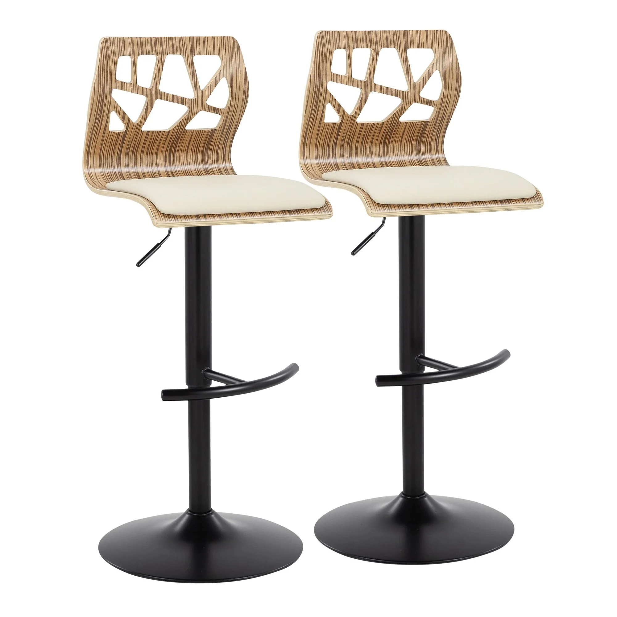 Folia Adjustable Barstool - Set of 2 By LumiSource - BS-FOLIAPU-RT2 BKNACR2 - Image 36