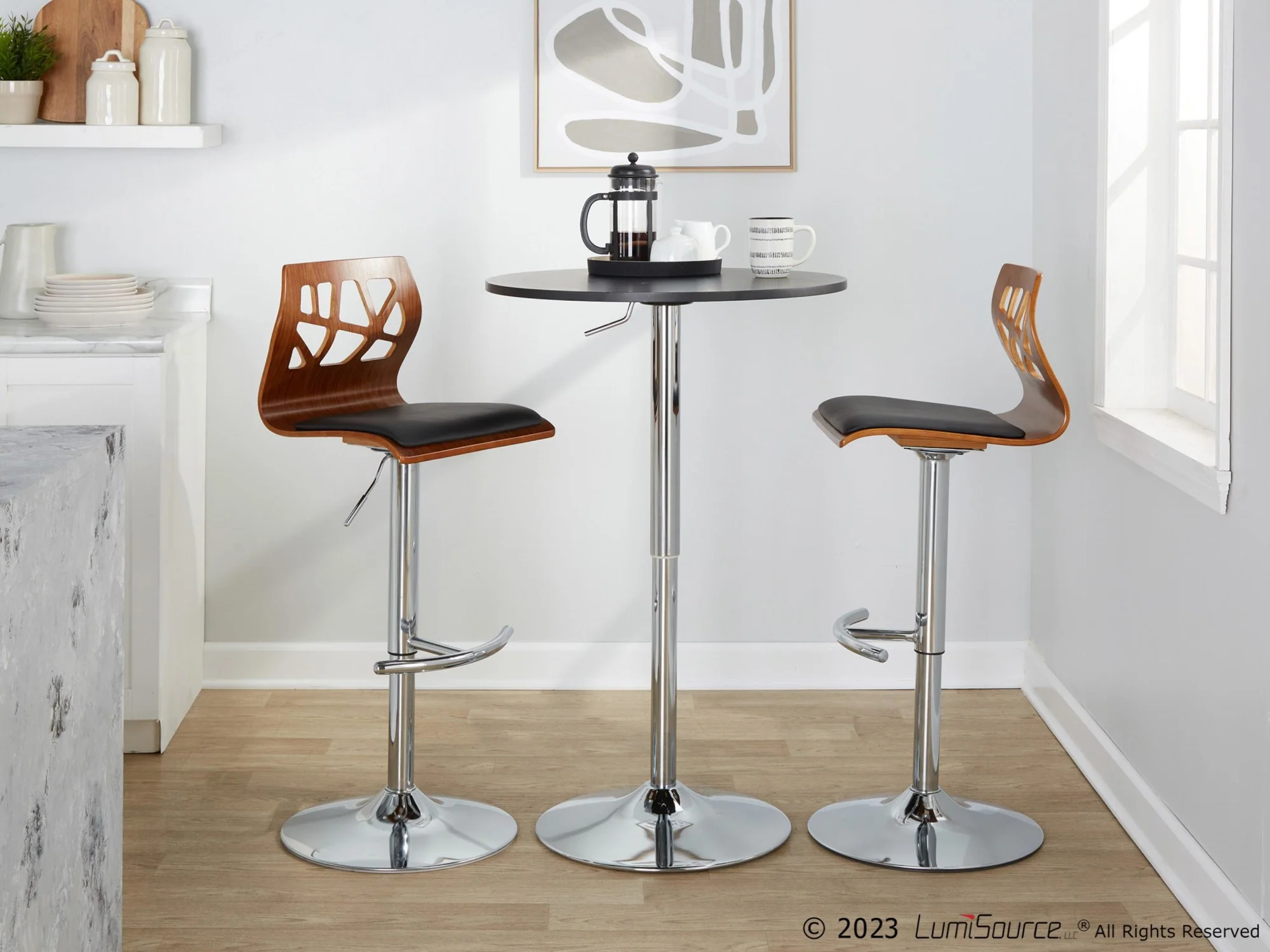 Folia Adjustable Barstool - Set of 2 By LumiSource - BS-FOLIAPU-RT2 CHRNACR2 - Image 14