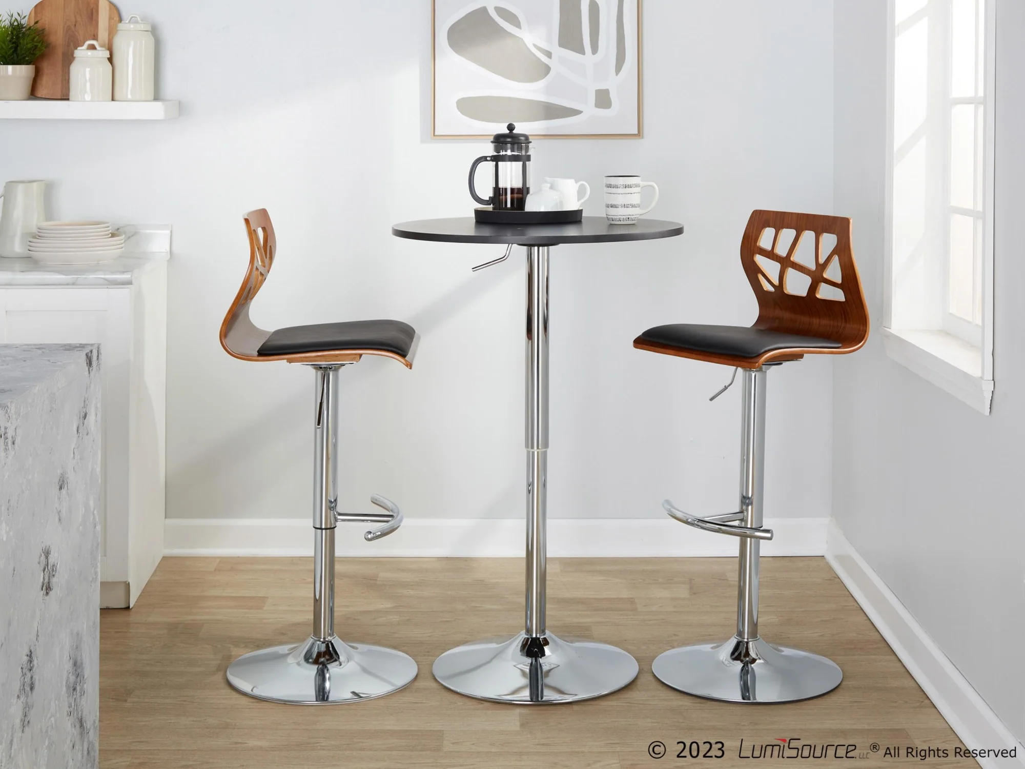 Folia Adjustable Barstool - Set of 2 By LumiSource - BS-FOLIAPU-RT2 CHRNACR2 - Image 15