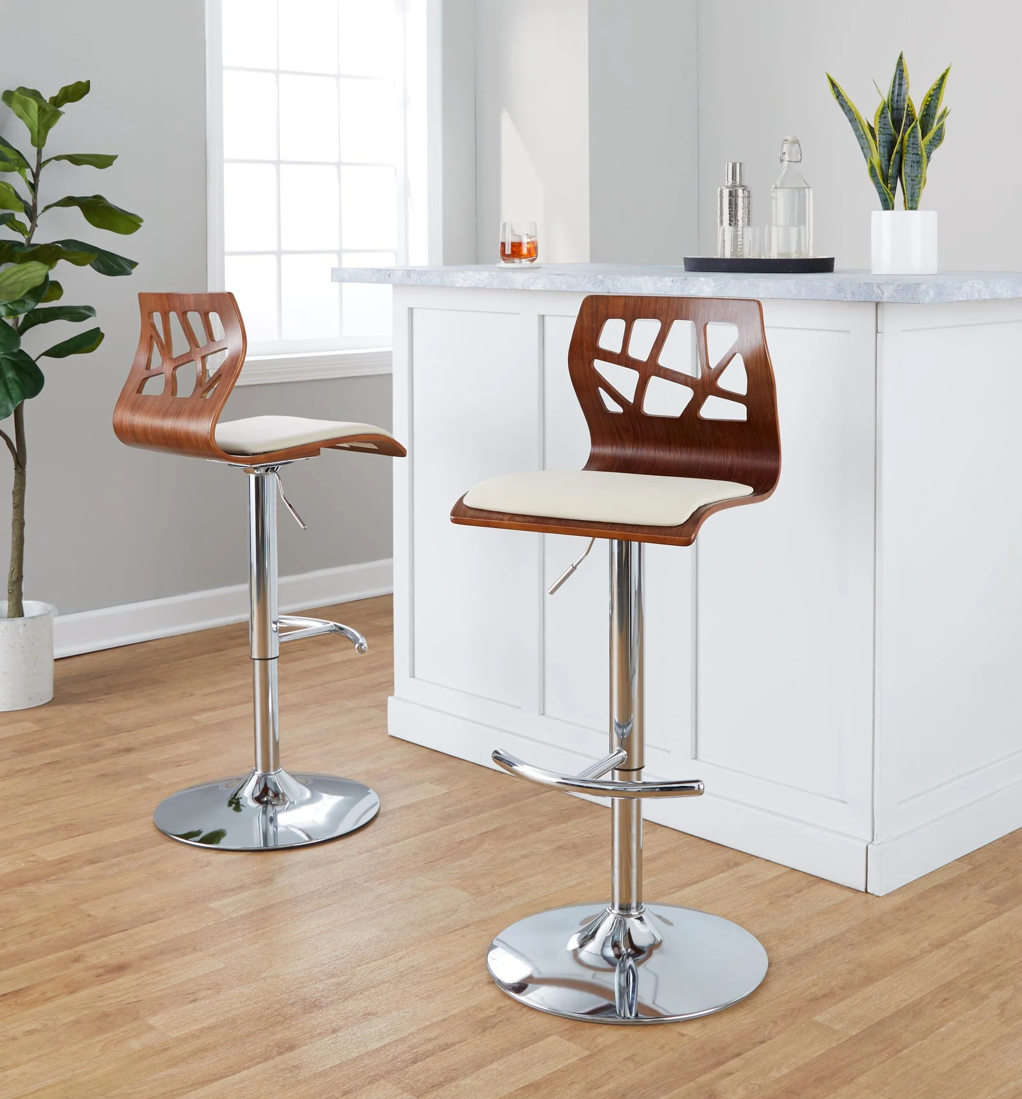 Folia Adjustable Barstool - Set of 2 By LumiSource - BS-FOLIAPU-RT2 CHRNACR2 - Image 23