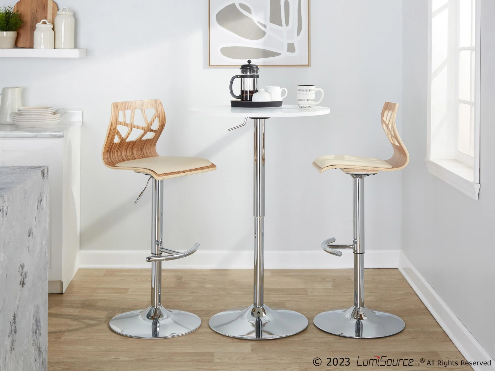Folia Adjustable Barstool - Set of 2 By LumiSource - BS-FOLIAPU-RT2 CHRNACR2 - Image 34