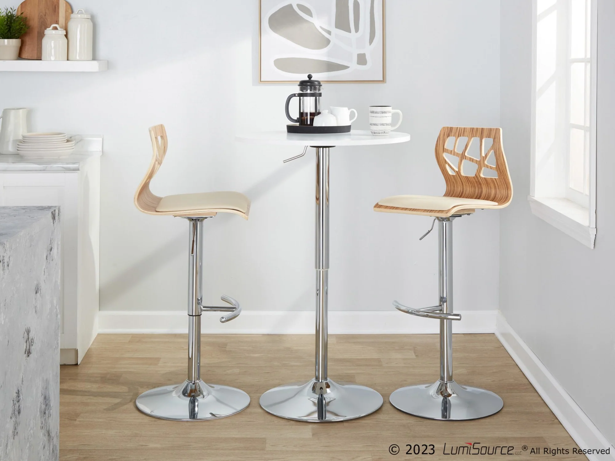 Folia Adjustable Barstool - Set of 2 By LumiSource - BS-FOLIAPU-RT2 CHRNACR2 - Image 35