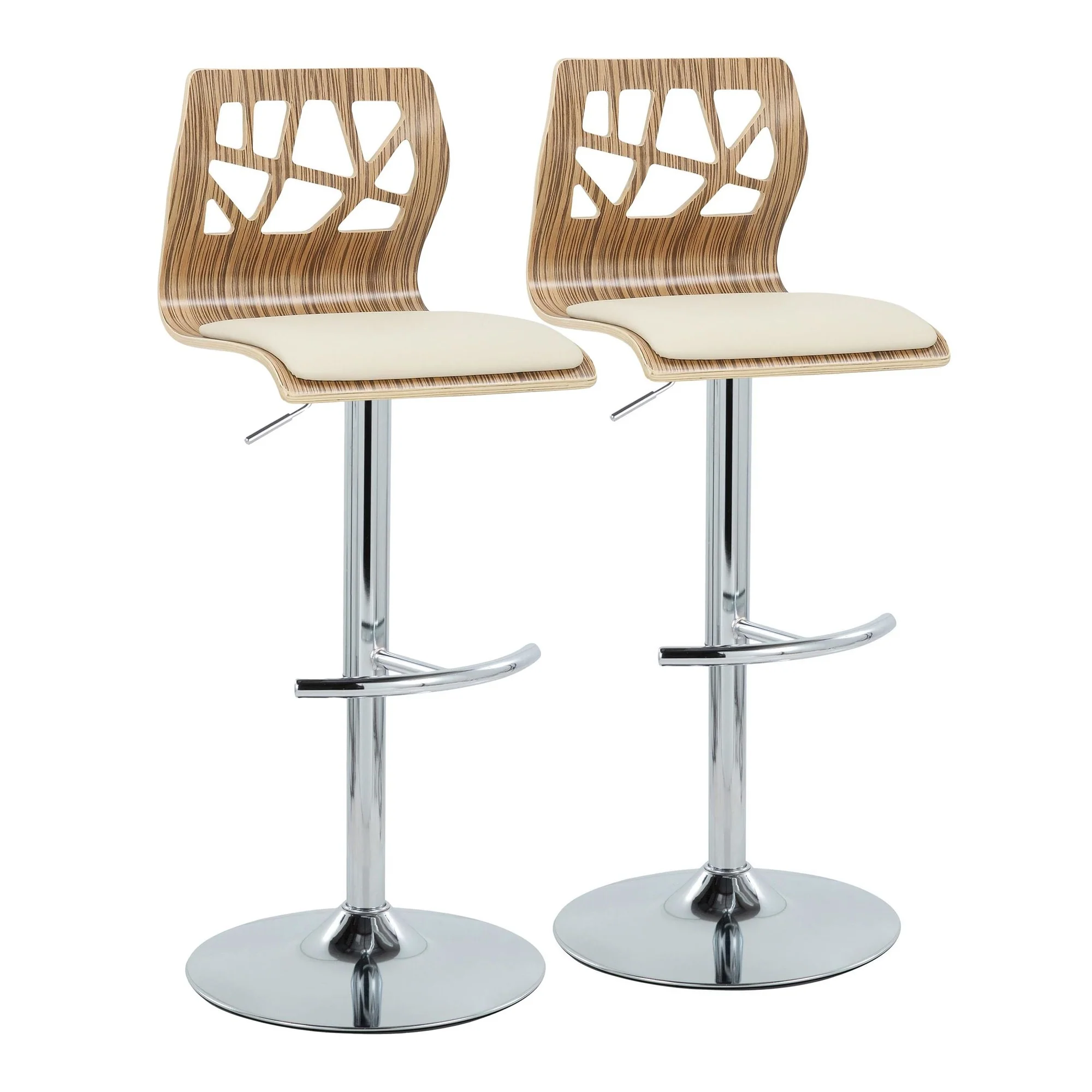 Folia Adjustable Barstool - Set of 2 By LumiSource - BS-FOLIAPU-RT2 CHRNACR2 - Image 36