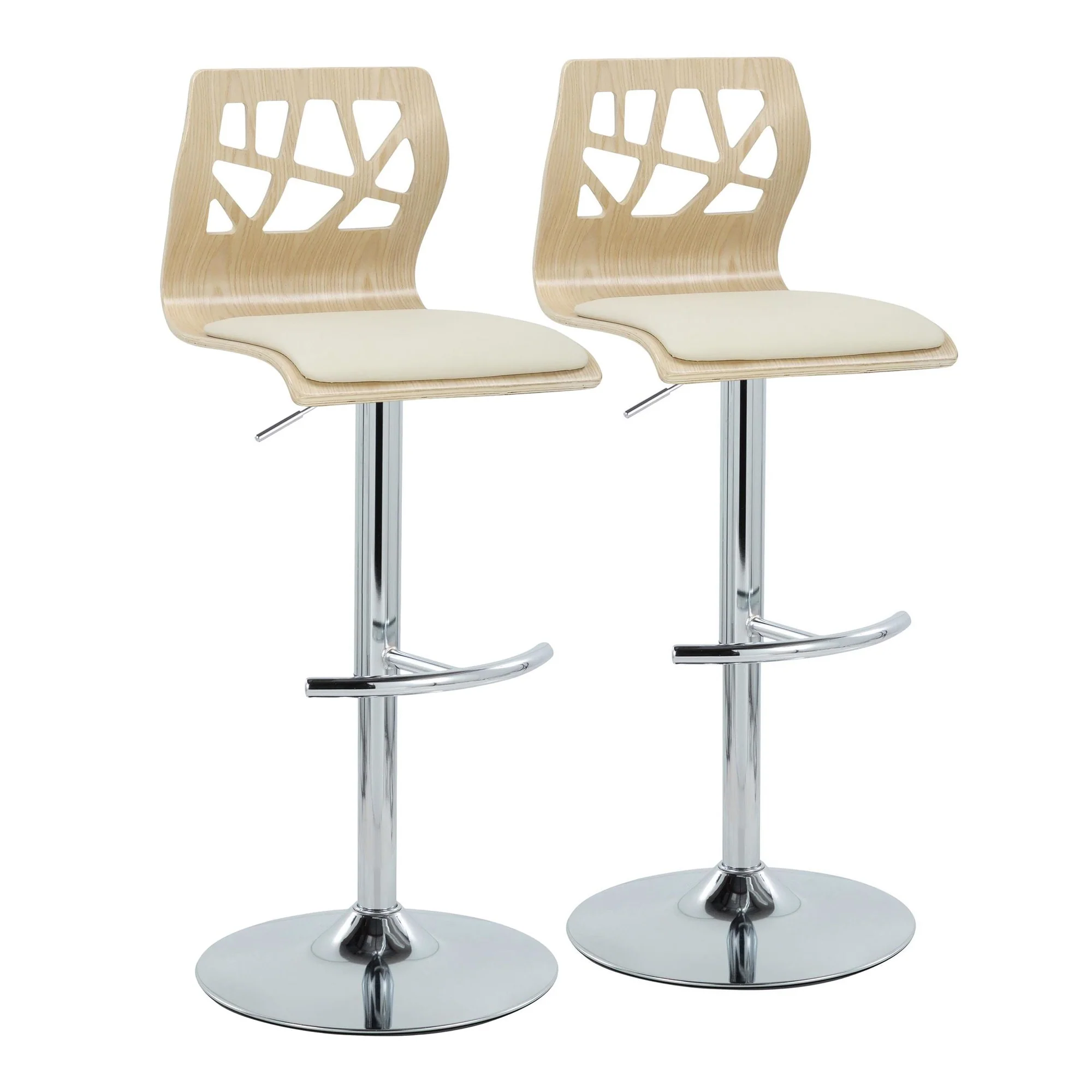 Folia Adjustable Barstool - Set of 2 By LumiSource - BS-FOLIAPU-RT2 CHRNACR2 - Image 5