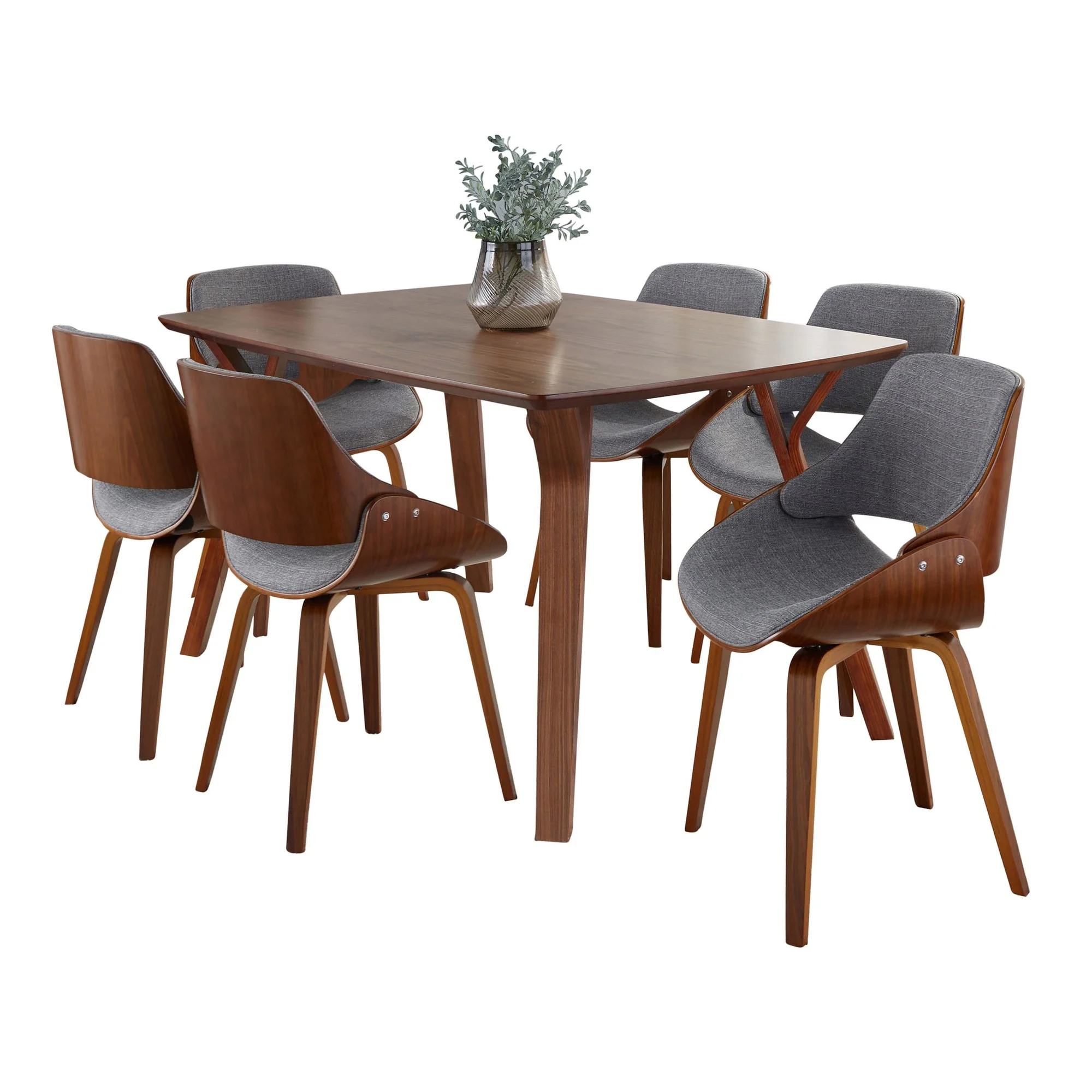 Folia Fabrizzi Dining Set - 7 Piece By LumiSource - DS7-FOLIAWL+6FBZZWLGY - Image 2
