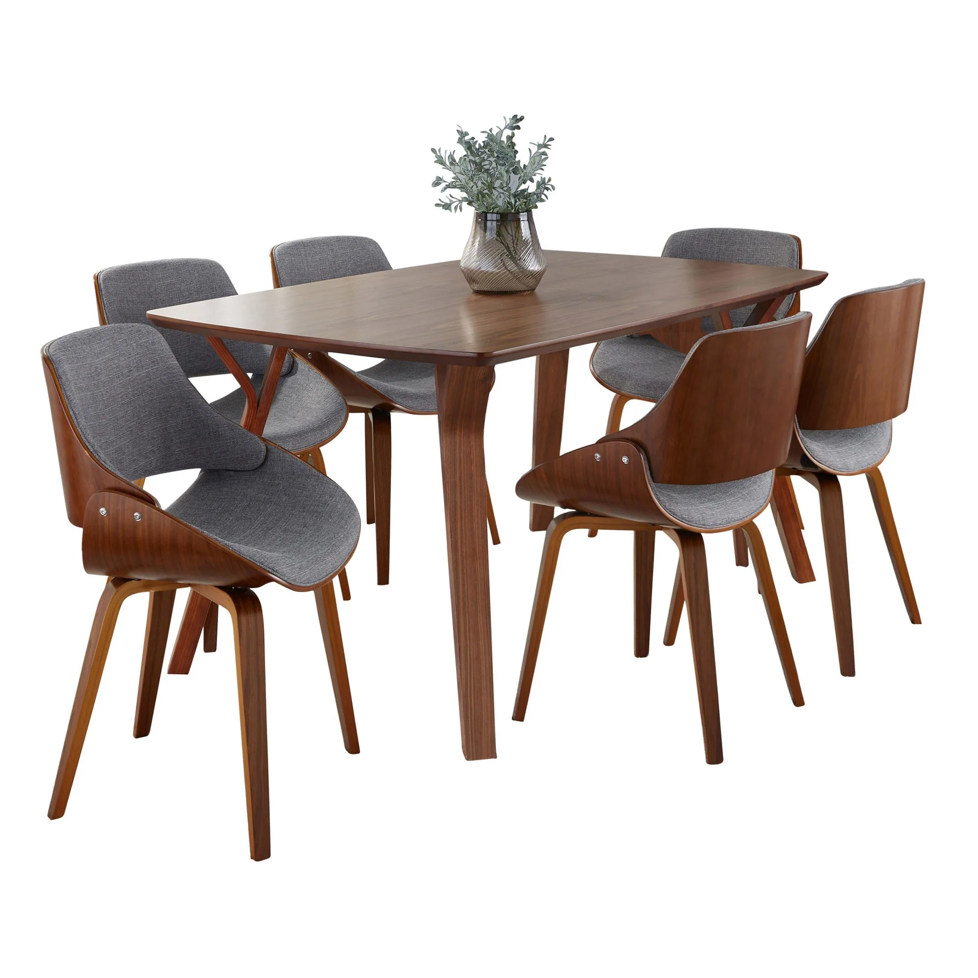 Folia Fabrizzi Dining Set - 7 Piece By LumiSource - DS7-FOLIAWL+6FBZZWLGY - Image 3