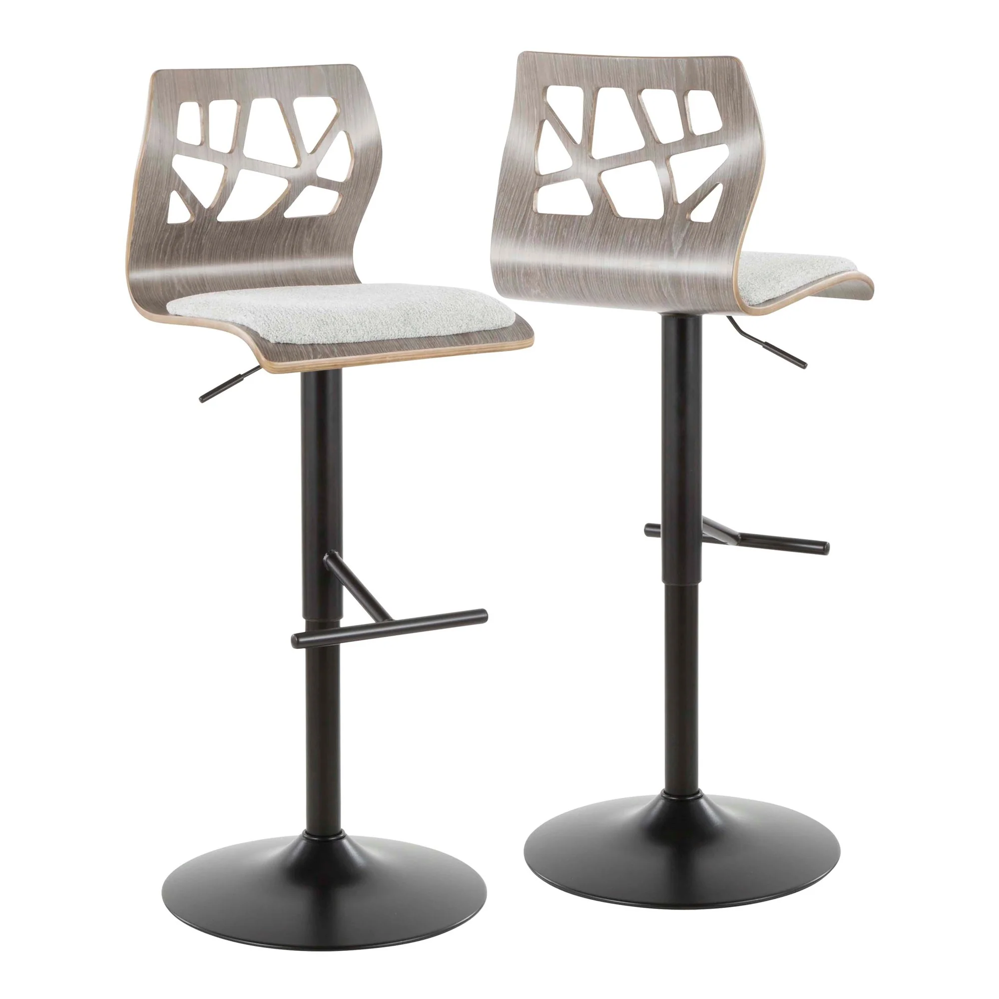Folia Adjustable Barstool - Set of 2 Gray By LumiSource - Image 7