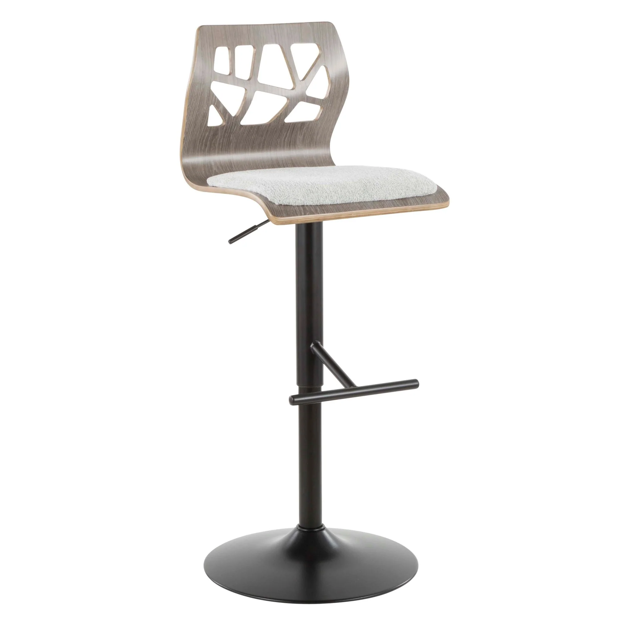 Folia Adjustable Barstool - Set of 2 Gray By LumiSource - Image 8