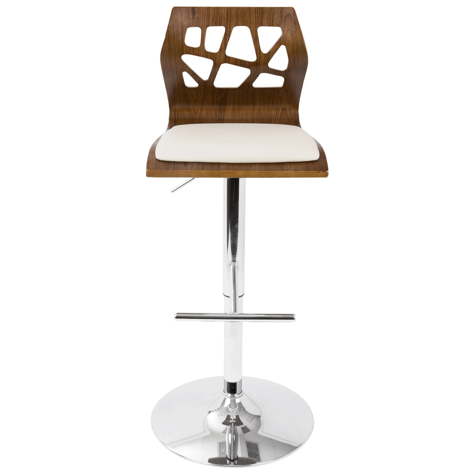 Folia Adjustable Barstool - Set of 2 Cream By LumiSource - Image 4