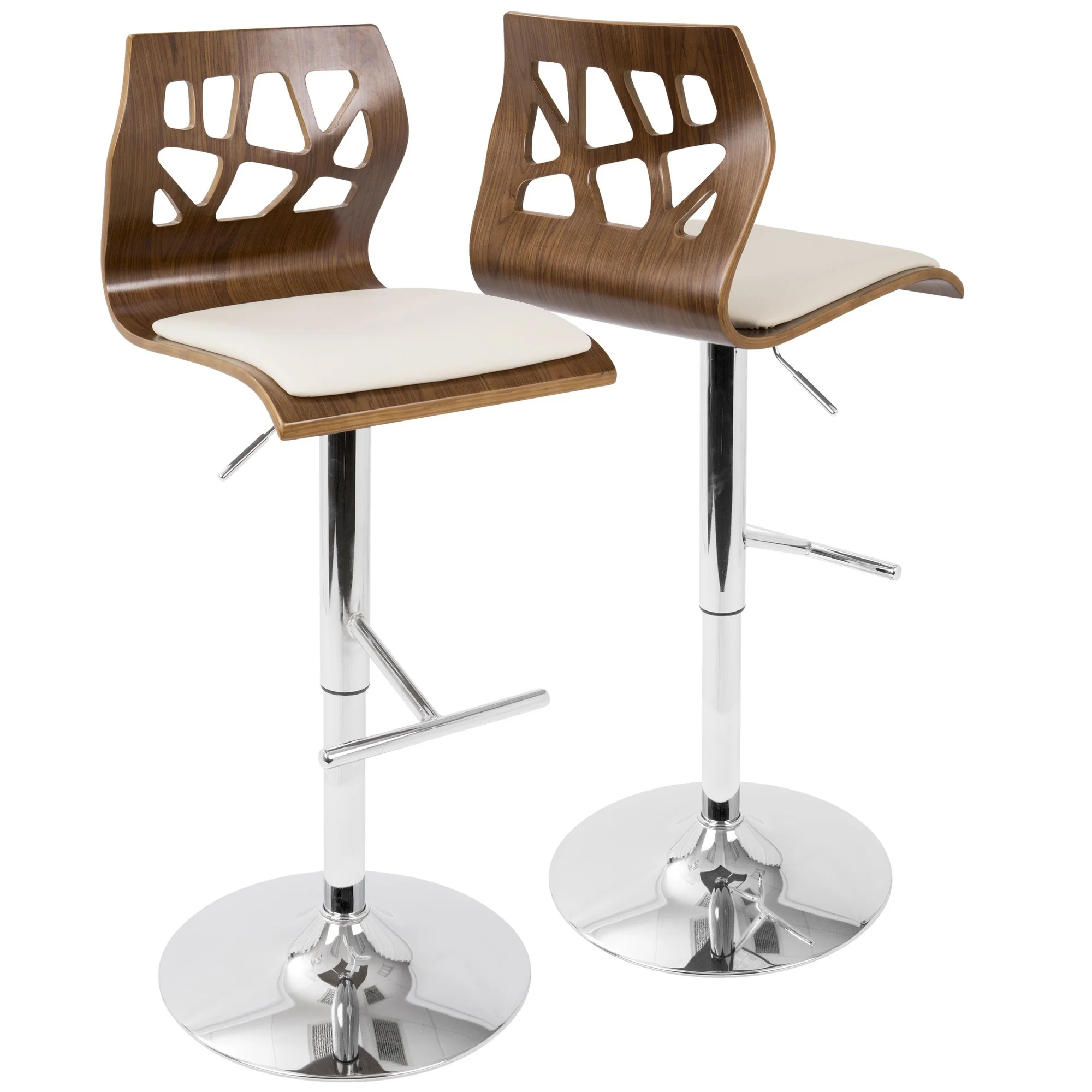 Folia Adjustable Barstool - Set of 2 Cream By LumiSource - Image 6