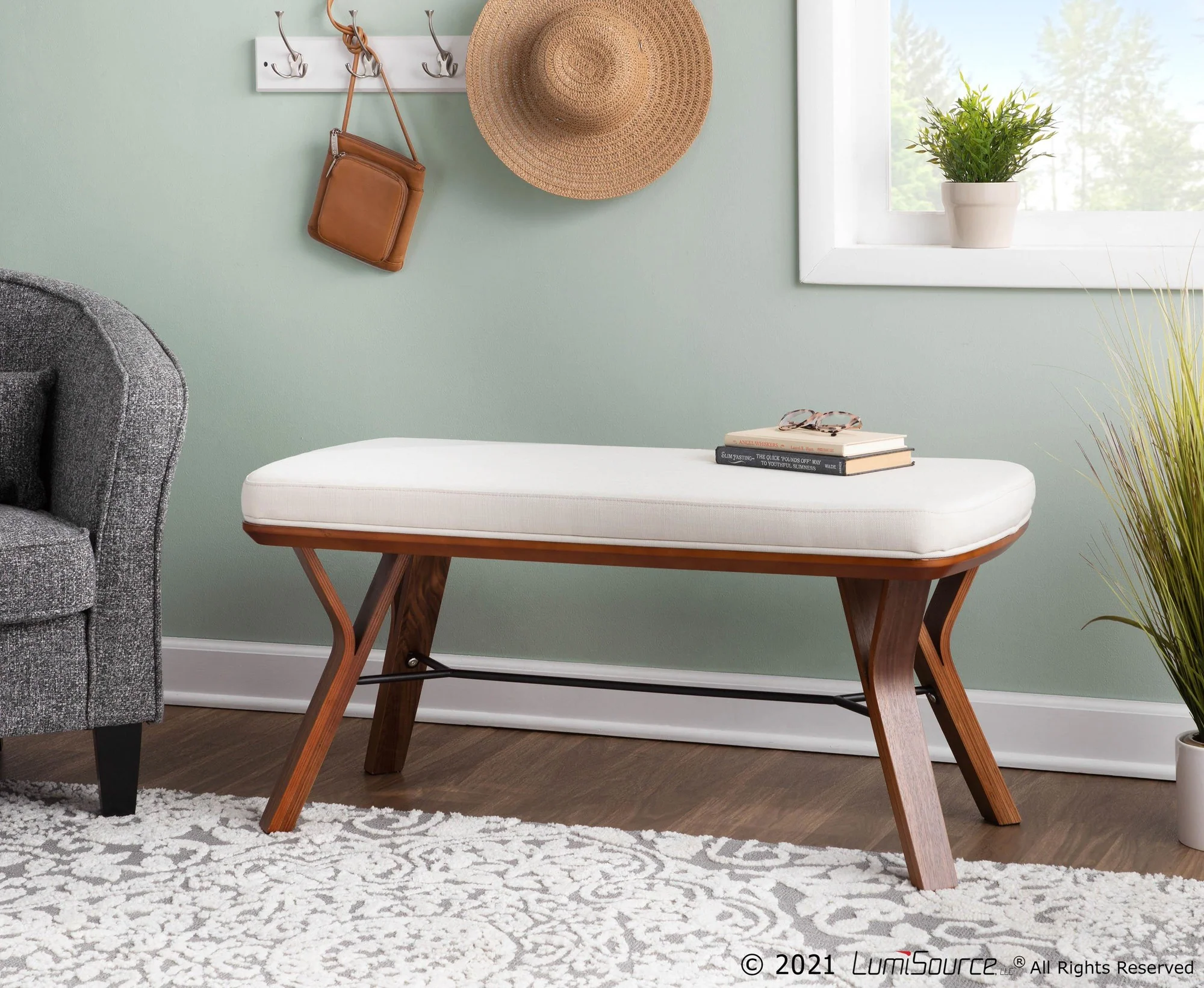 Folia Bench Gray By LumiSource - BC-FOLIA WLCHAR - Image 10