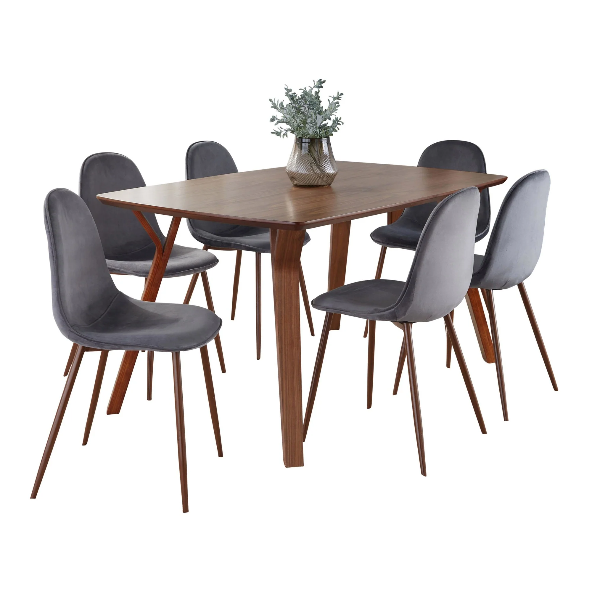 Folia Pebble Dining Set - 7 Piece By LumiSource - DS7-FOLIAWL+6PEBWLVBU - Image 6