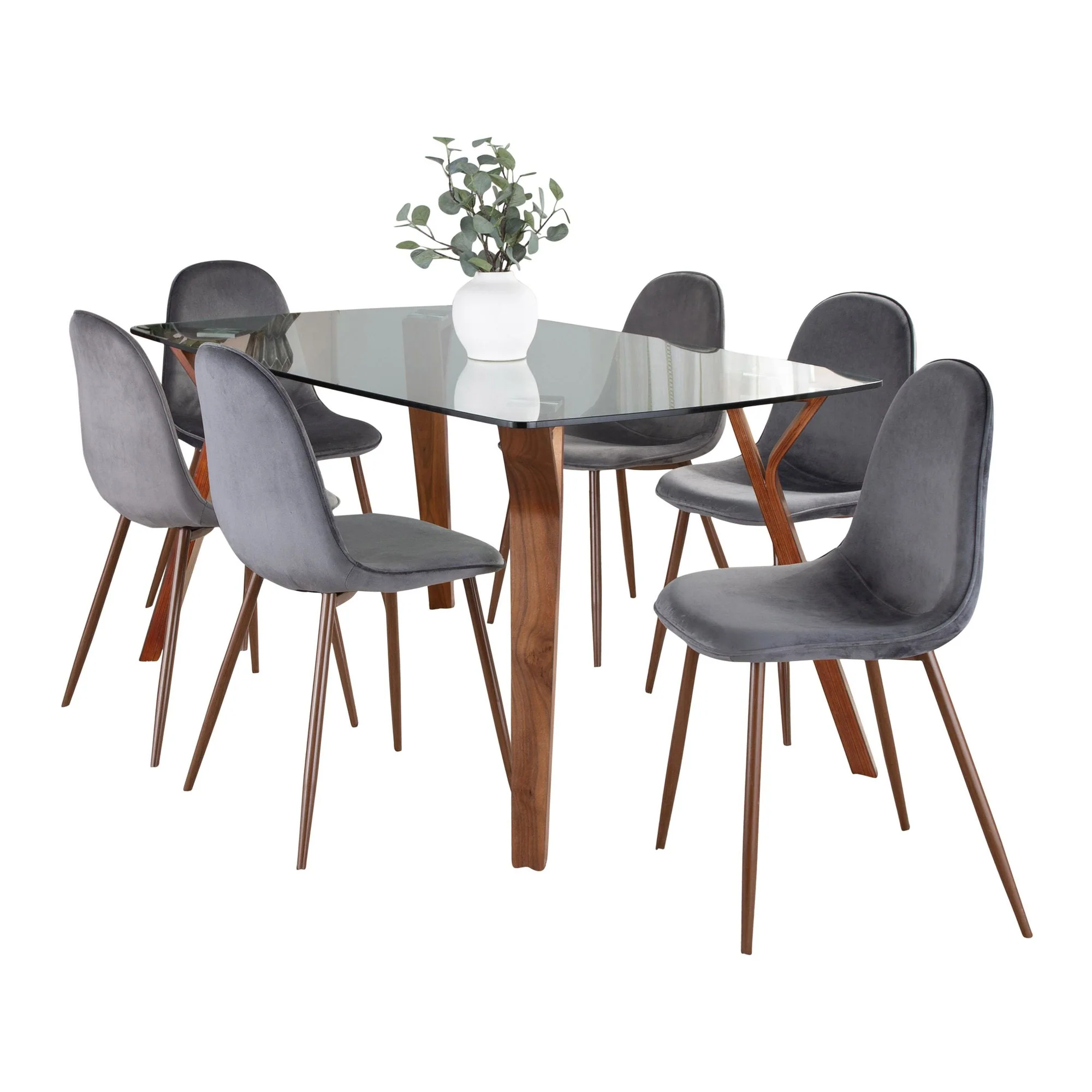 Folia Pebble Dining Set - 7 Piece By LumiSource - DS7-FOLIAWLCL+6PEBWLBU - Image 8