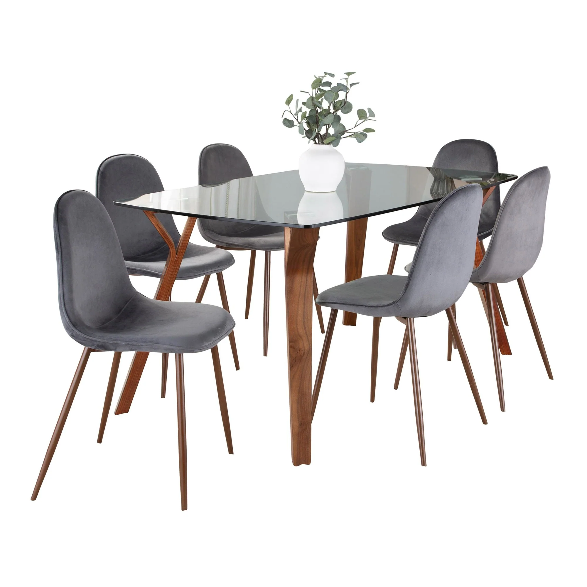 Folia Pebble Dining Set - 7 Piece By LumiSource - DS7-FOLIAWLCL+6PEBWLBU - Image 9