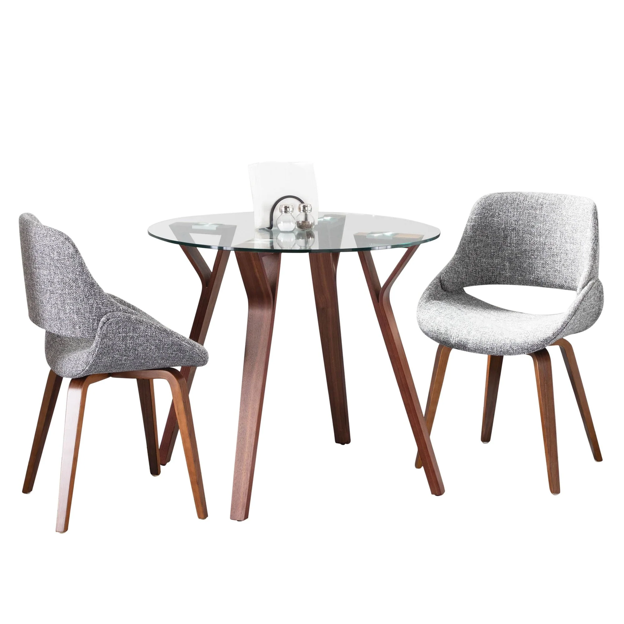 Folia Round Fabrico Dining Set - 3 Piece By LumiSource - DS3-FOLIARNDWLCL+2FBCONLFBWLCR - Image 5