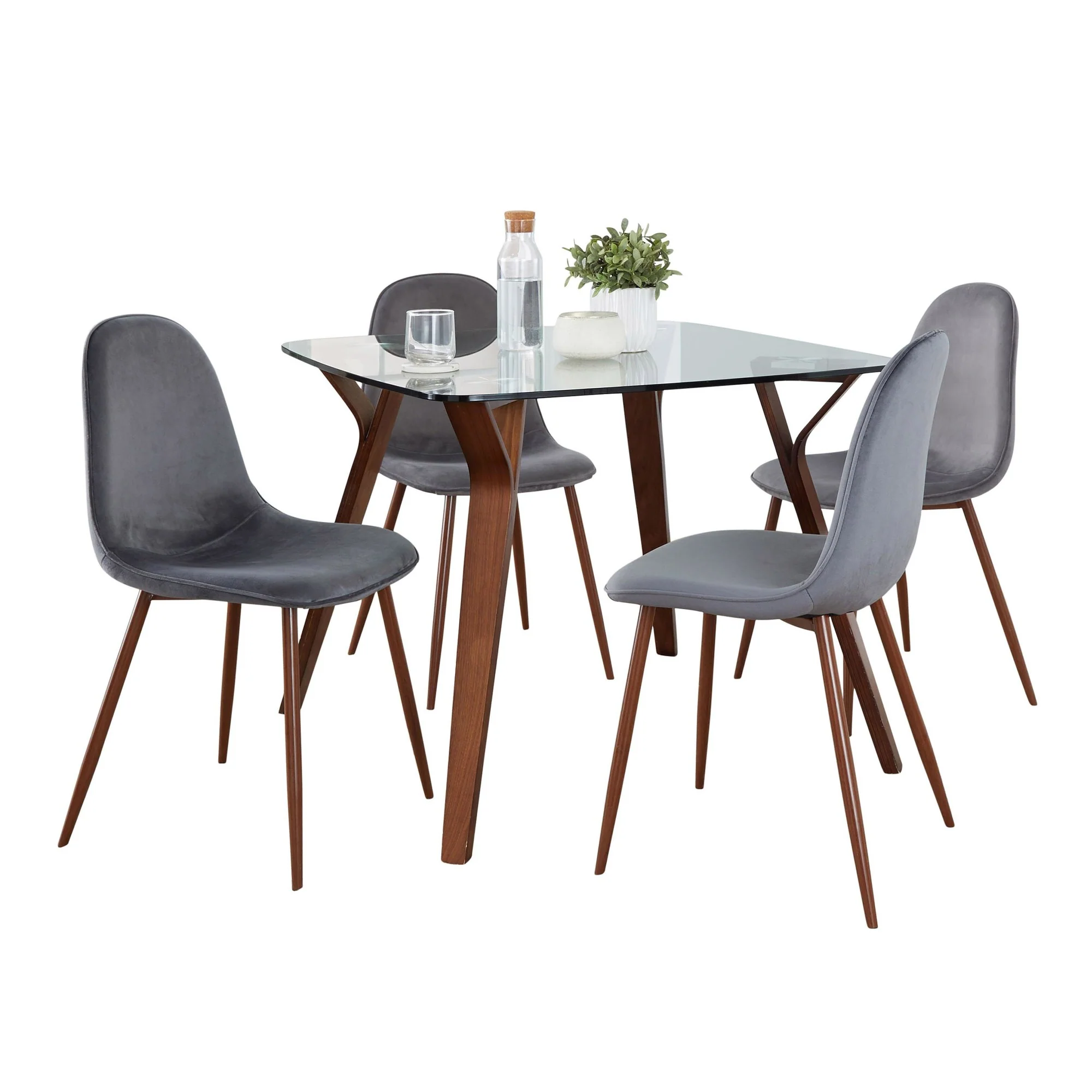 Folia Square Pebble Dining Set - 5 Piece By LumiSource - DS5-FOLIASQWLCL+4PEBWLBU - Image 8