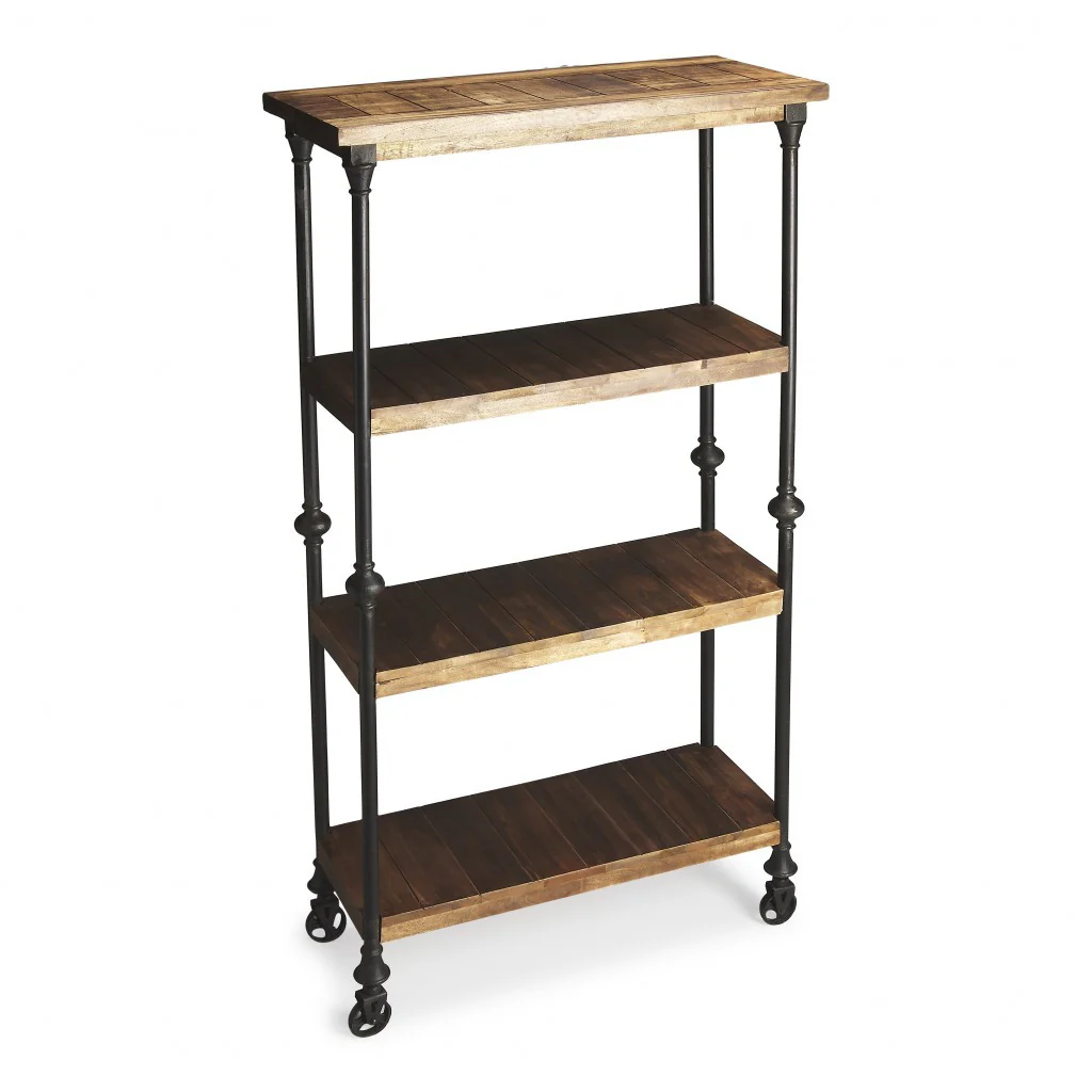Fontainebleau Industrial Chic Bookcase By Homeroots - Image 4