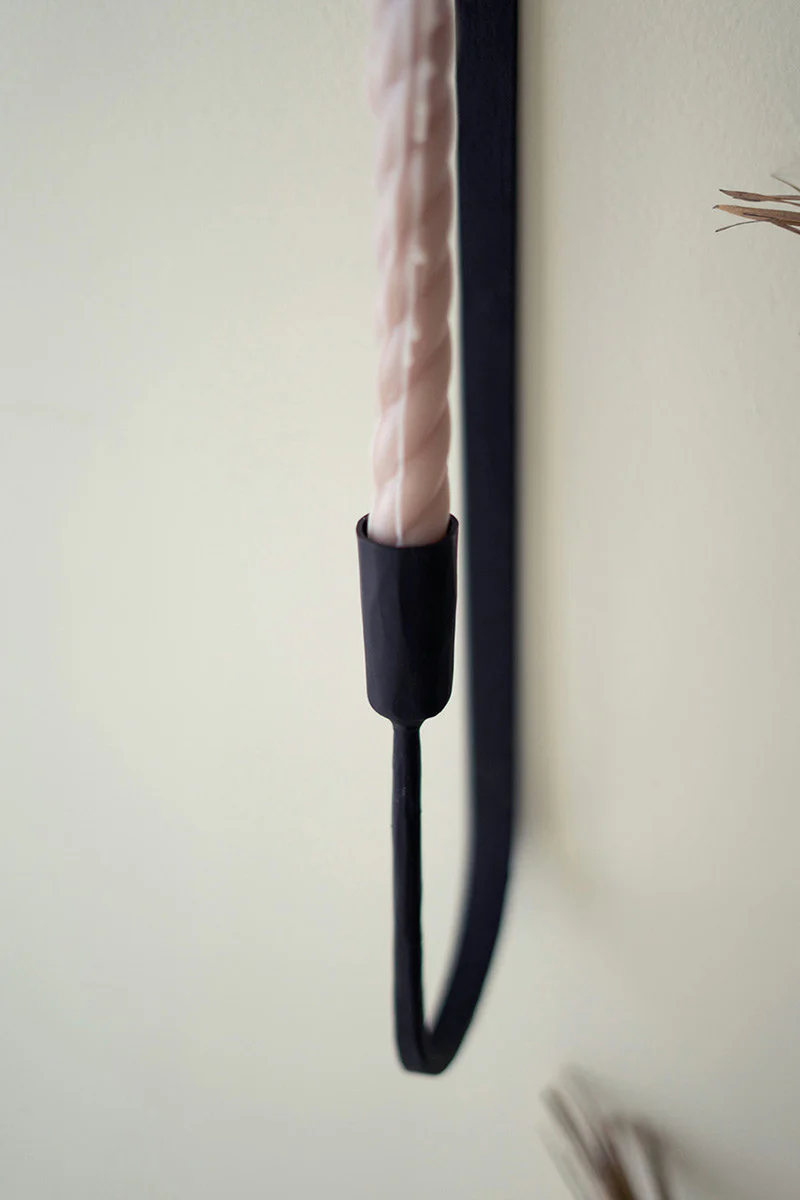 Forged Iron Single Taper Wall Sconce By Kalalou - Image 3