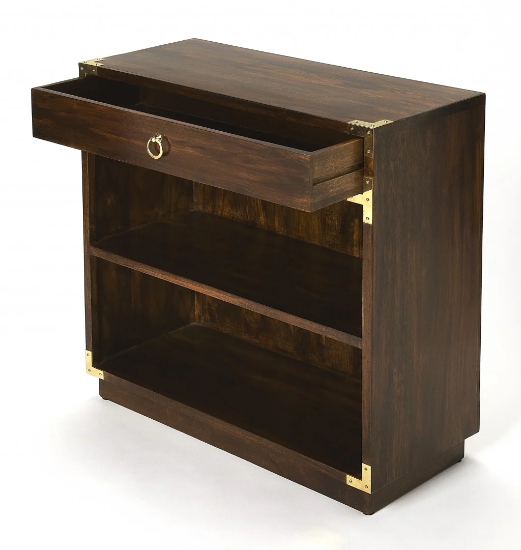 Forster Brown Campaign Bookcase By Homeroots - Image 2
