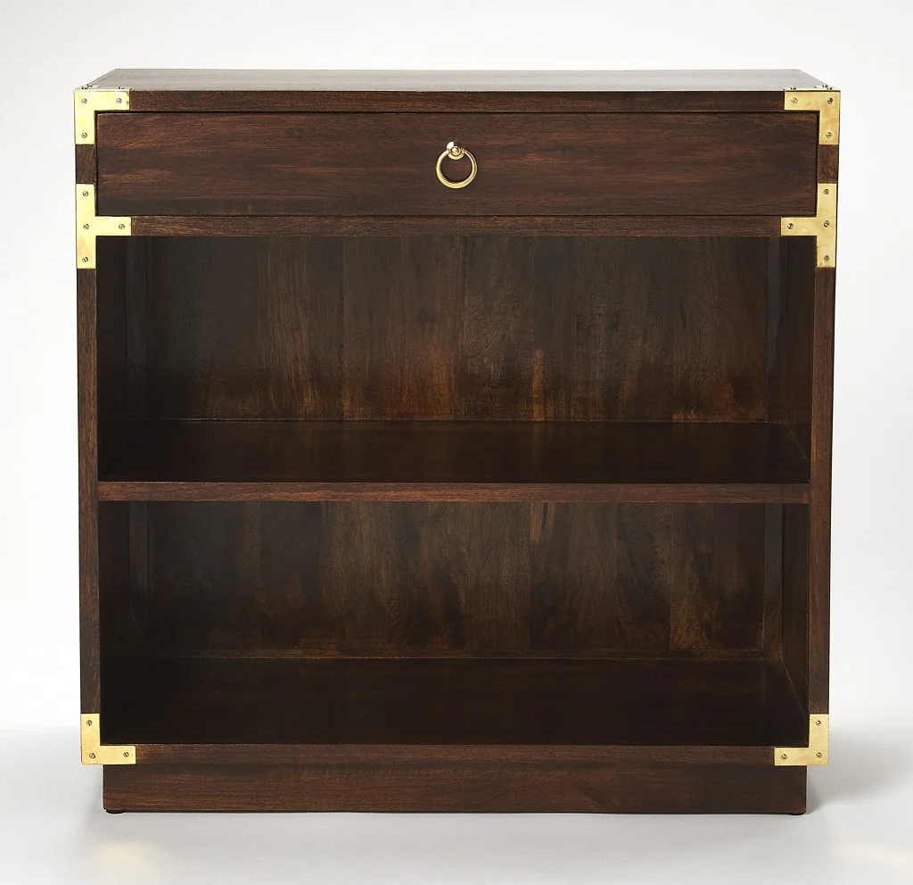 Forster Brown Campaign Bookcase By Homeroots - Image 4