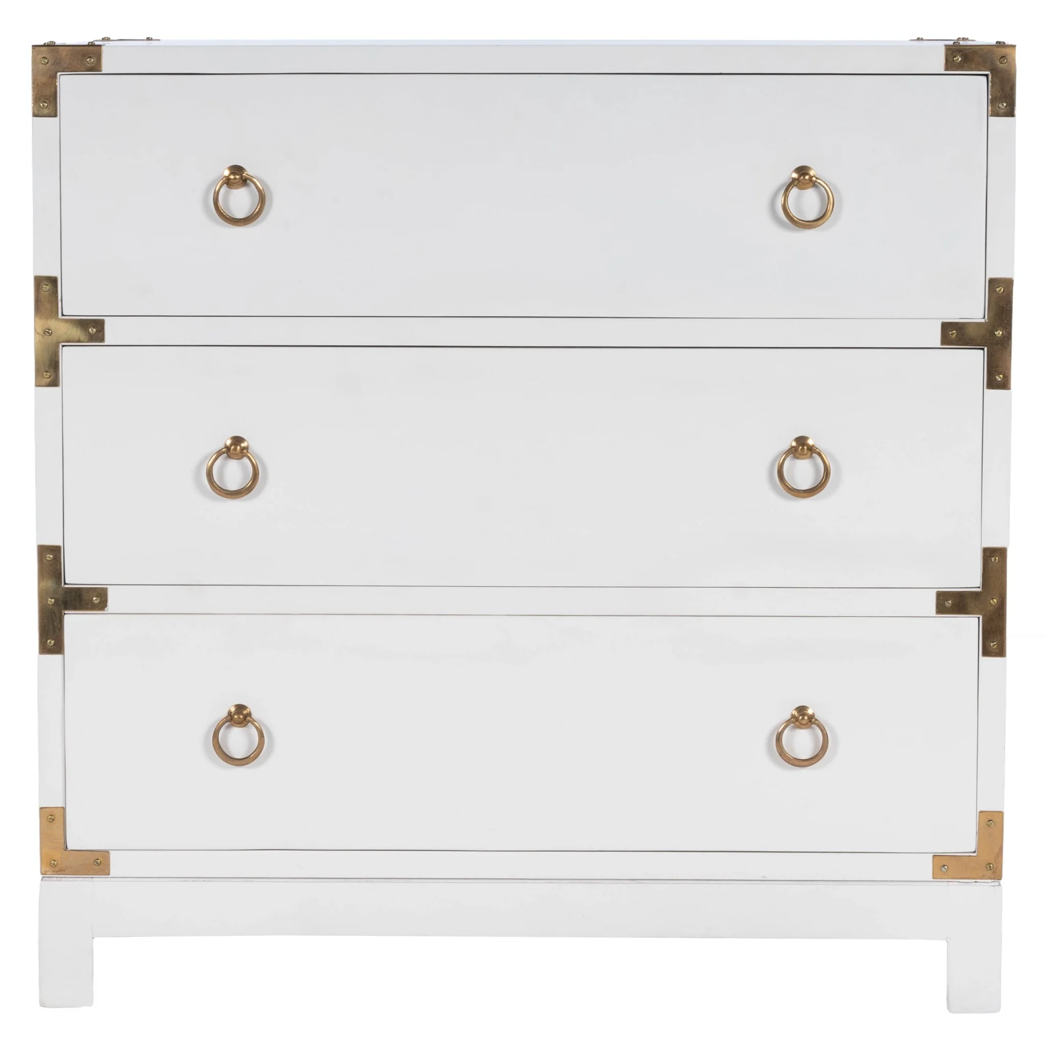 Forster Glossy White Campaign Chest By Homeroots - Image 2