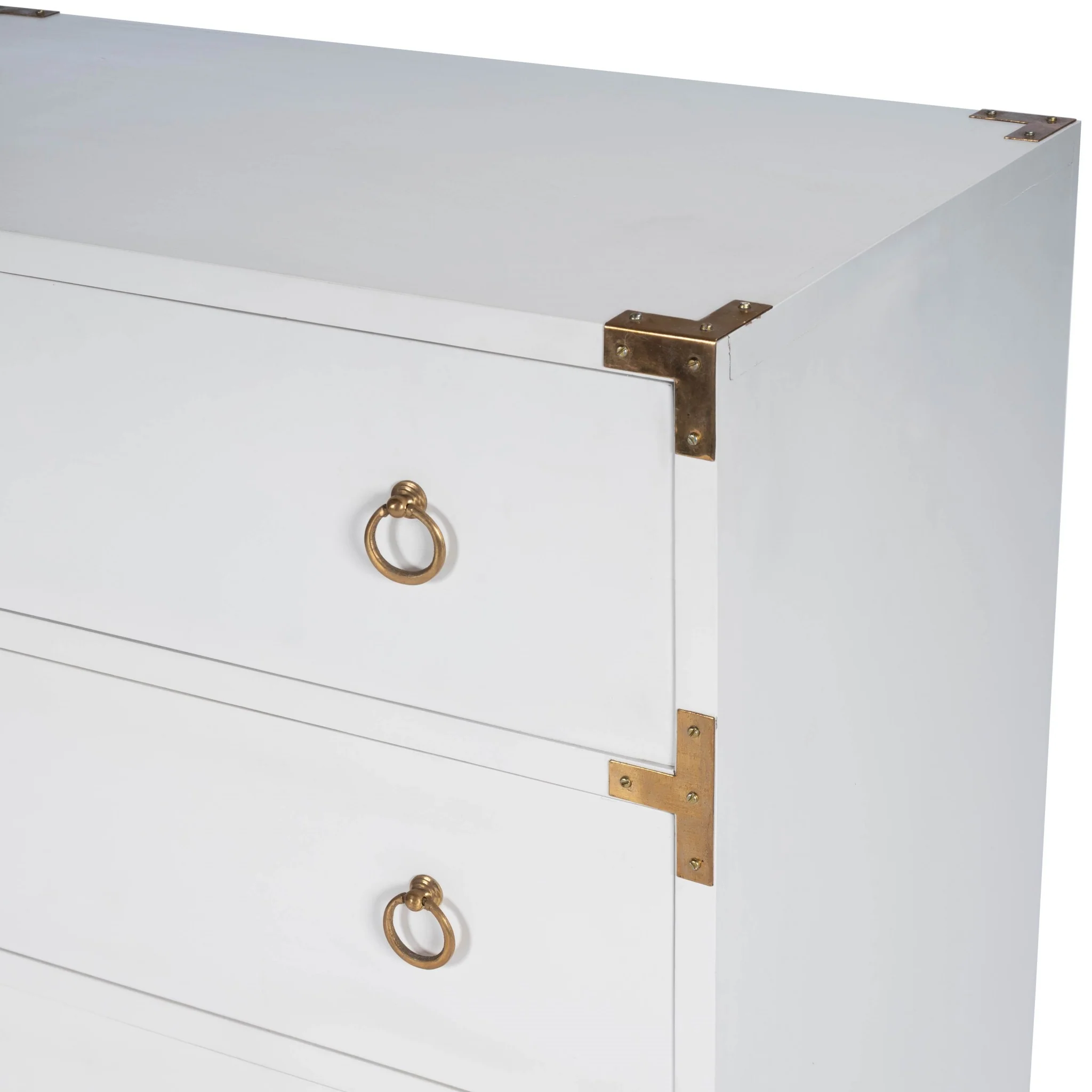 Forster Glossy White Campaign Chest By Homeroots - Image 5
