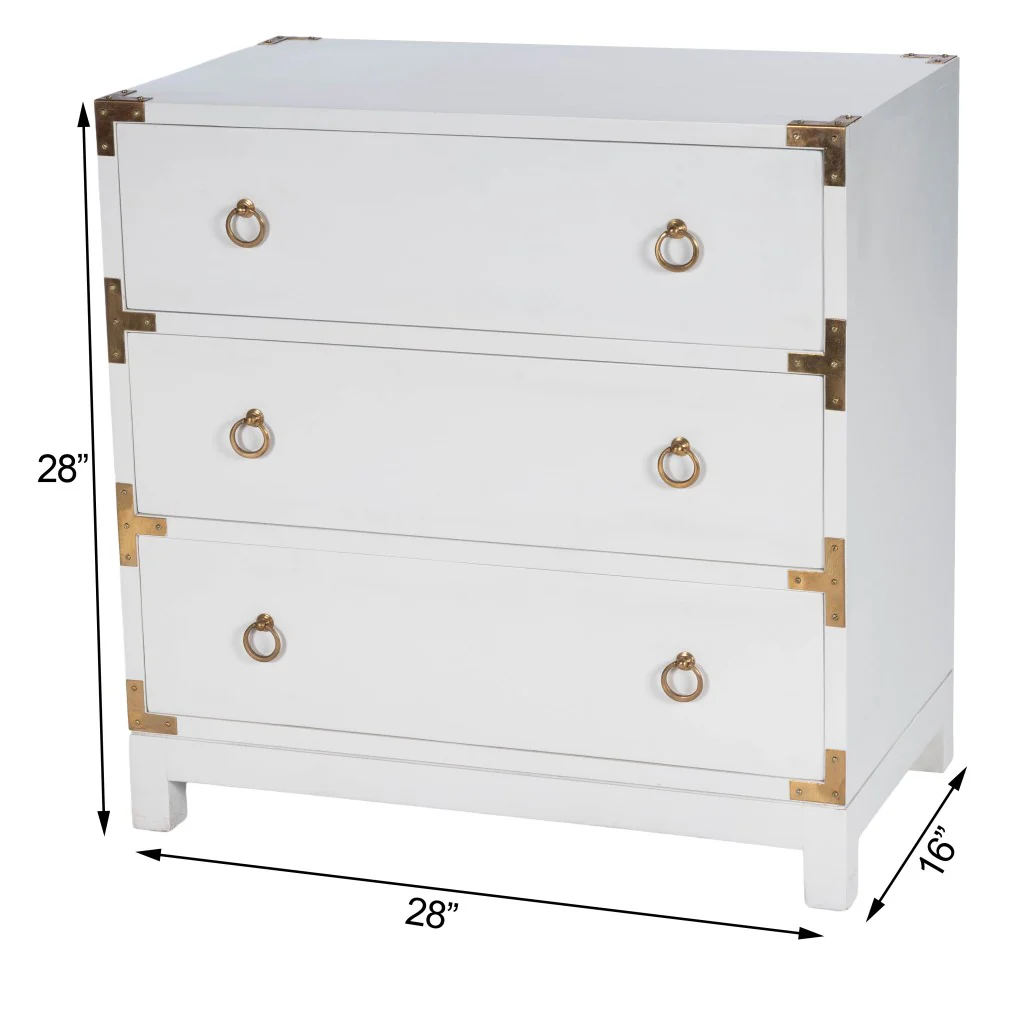 Forster Glossy White Campaign Chest By Homeroots - Image 9