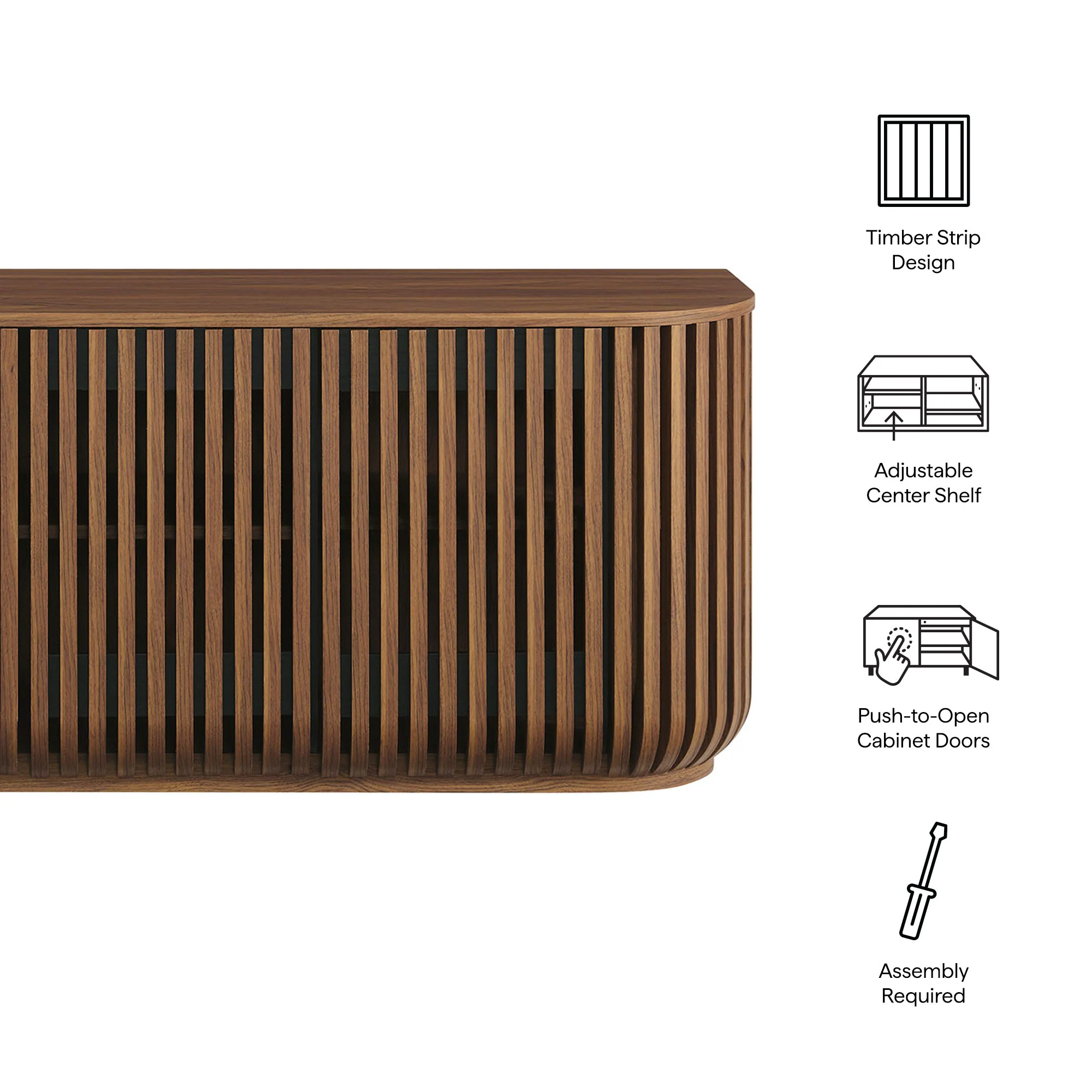 Fortitude 75" Curved Sideboard Storage Cabinet by Modway - Image 9