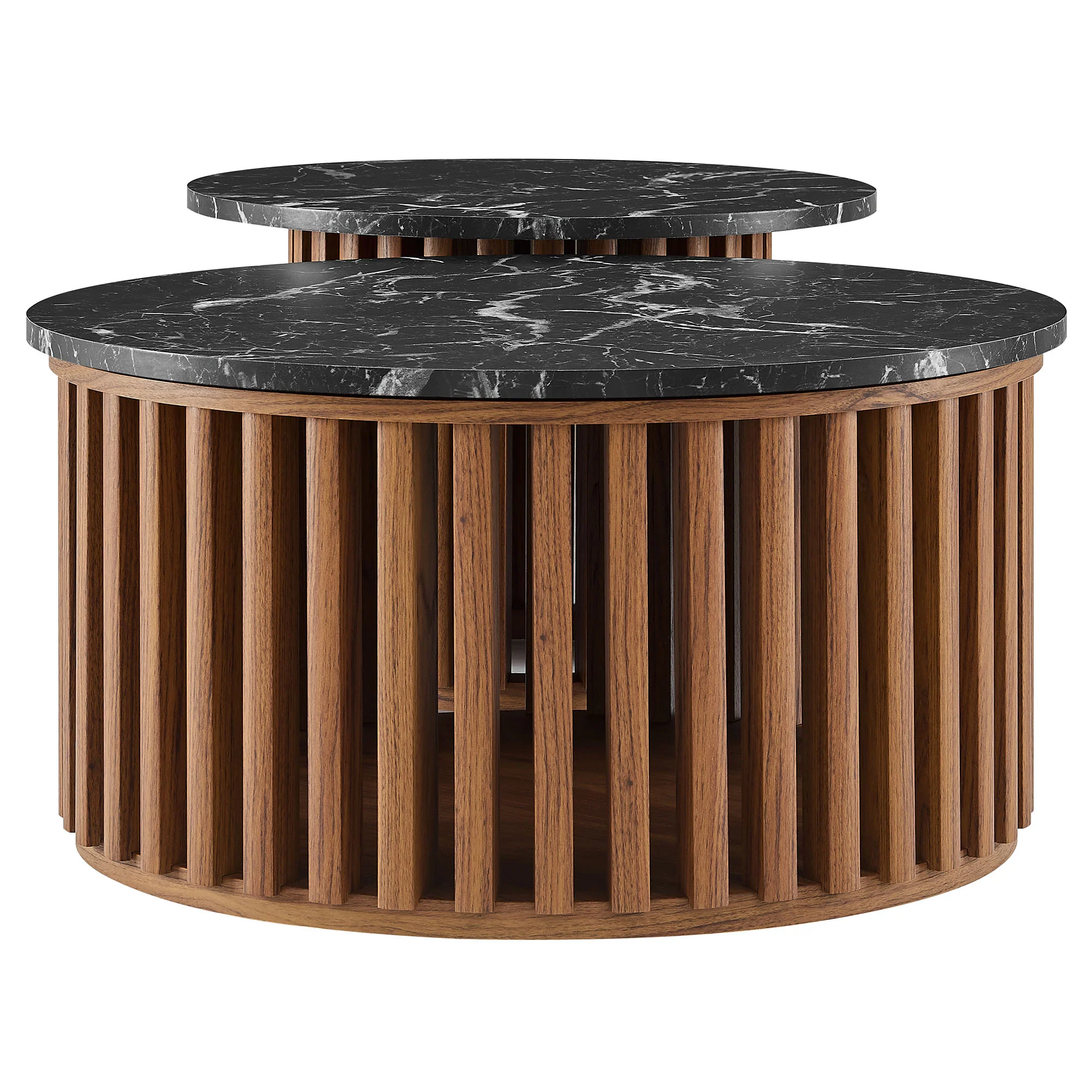 Fortitude Round Faux Marble Top Nesting Coffee Table Set by Modway - Image 6