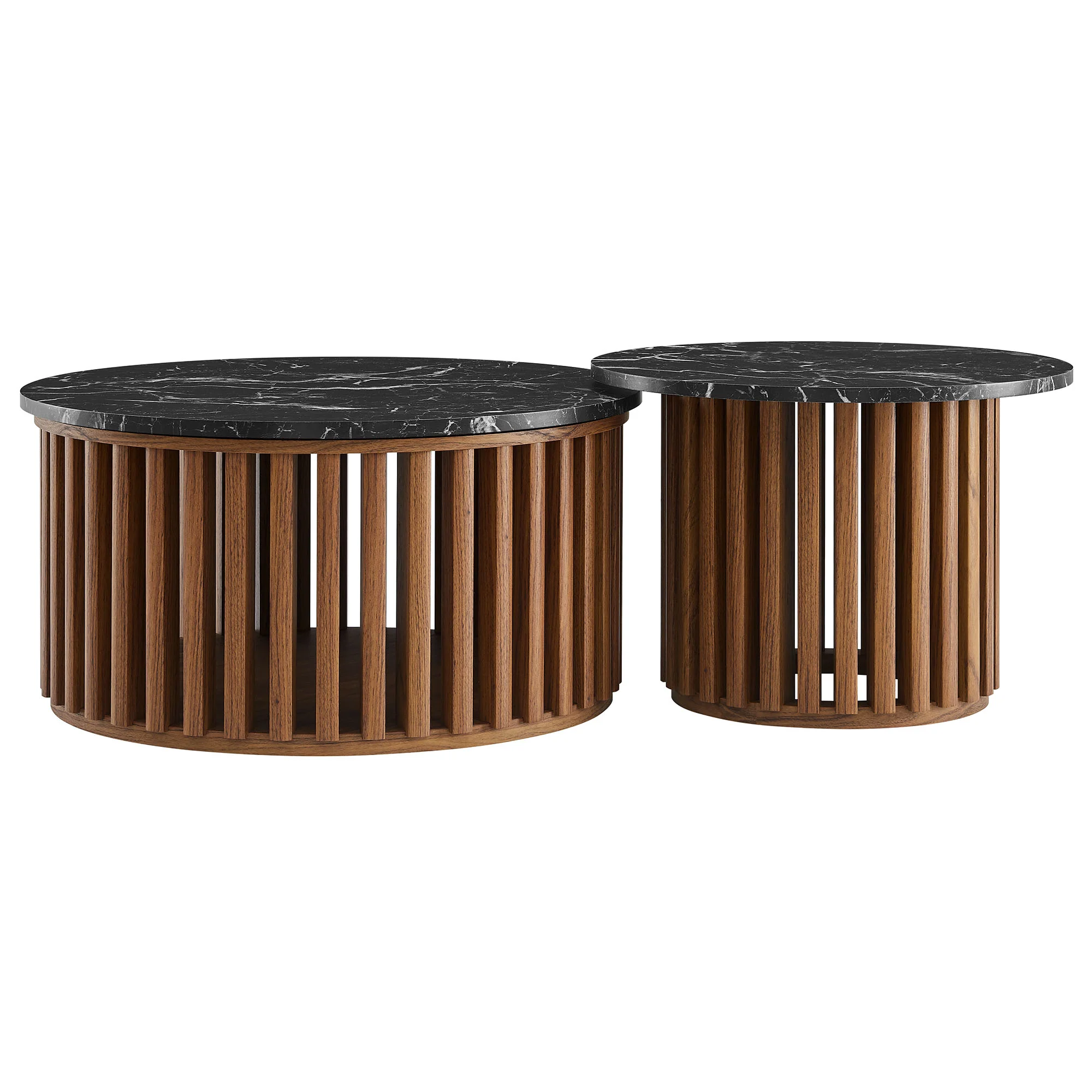 Fortitude Round Faux Marble Top Nesting Coffee Table Set by Modway - Image 7