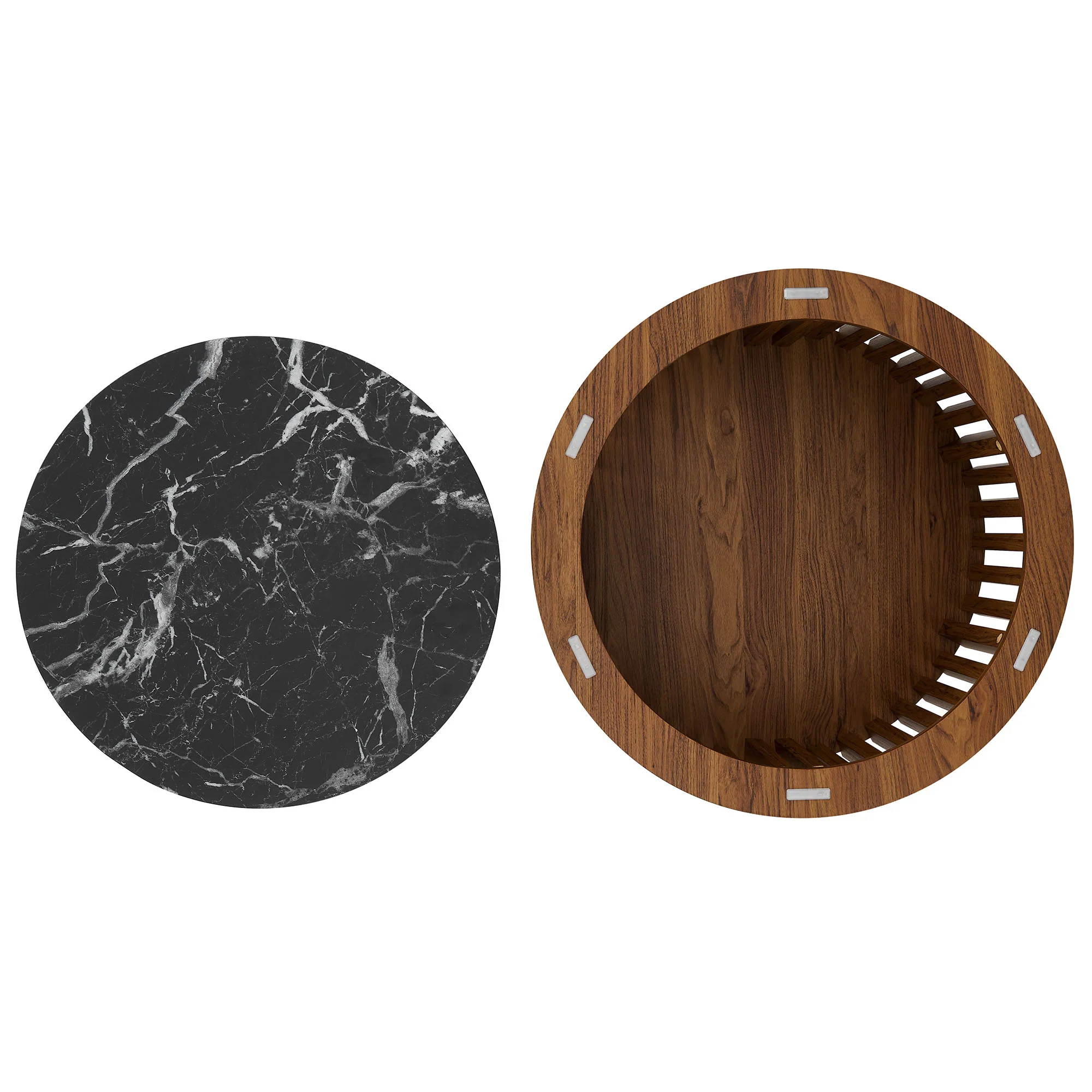 Fortitude Round Faux Marble Top Nesting Coffee Table Set by Modway - Image 9