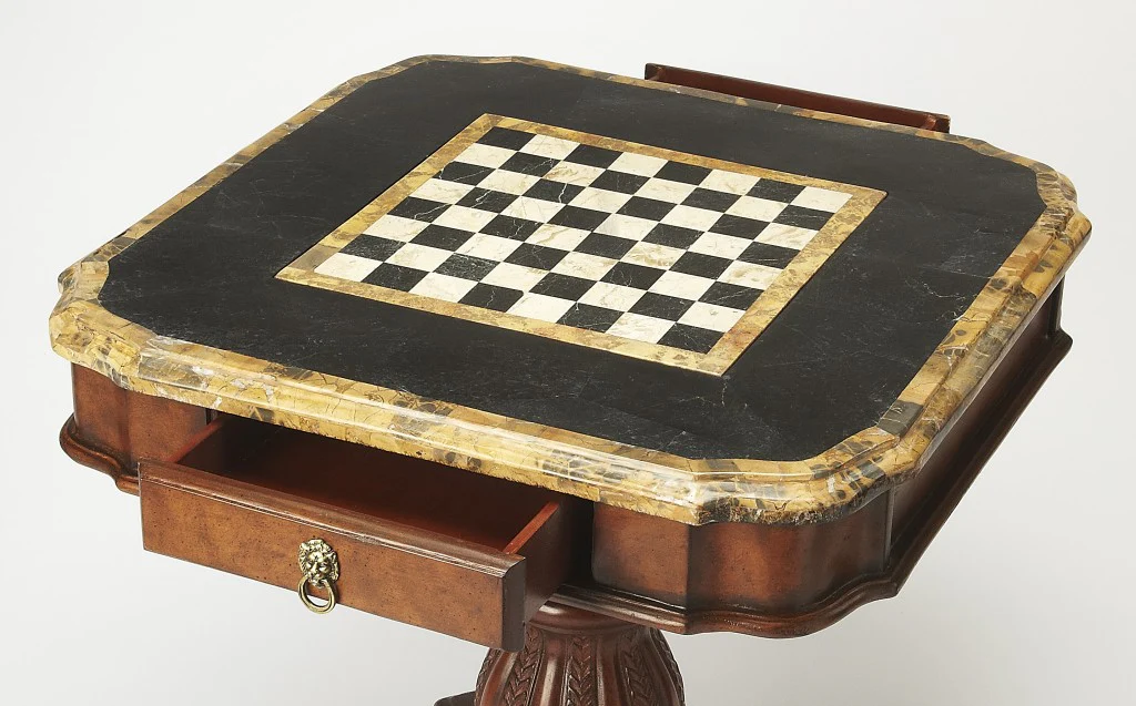 Fossil Stone Game Table By Homeroots - 389883 - Image 5