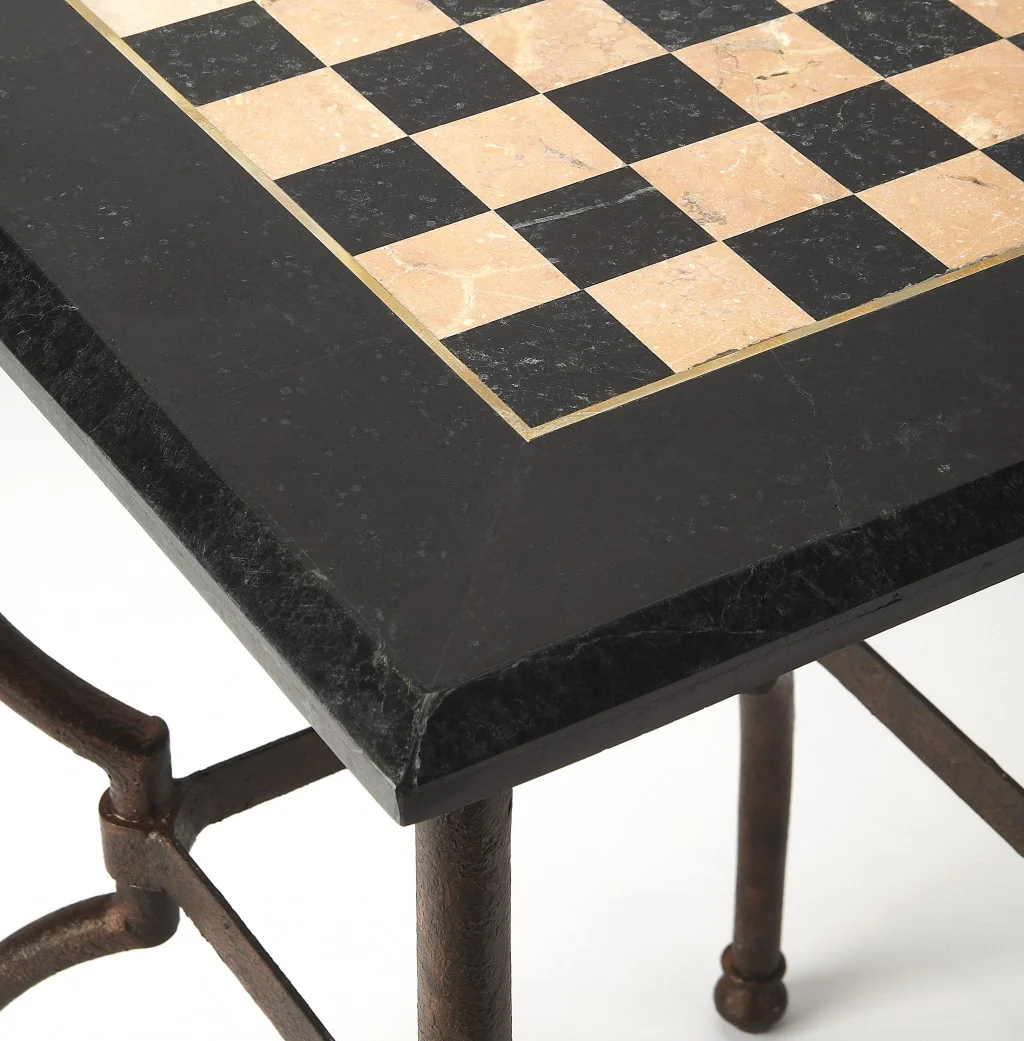 Fossil Stone Game Table By Homeroots - 389934 - Image 3