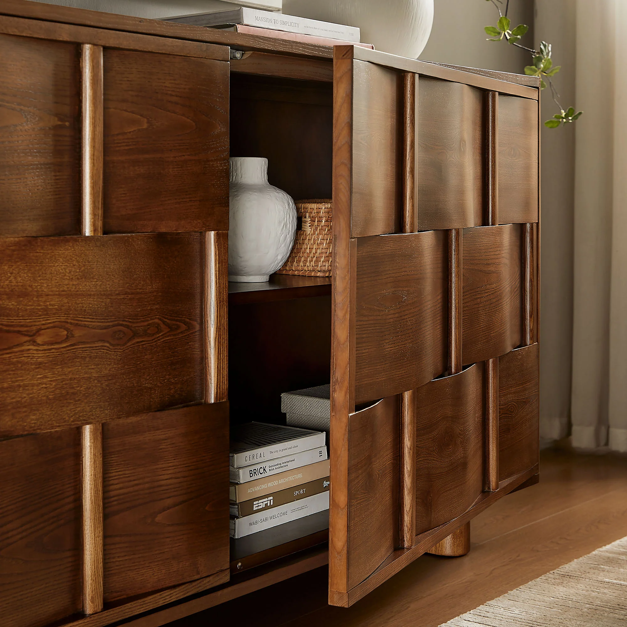 Foundry 71" Woven Design Buffet Storage Cabinet by Modway - Image 16