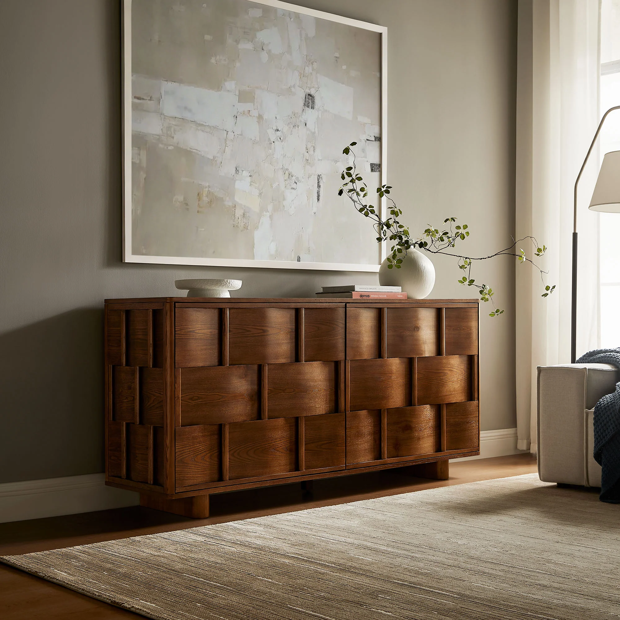 Foundry 71" Woven Design Buffet Storage Cabinet by Modway - Image 17