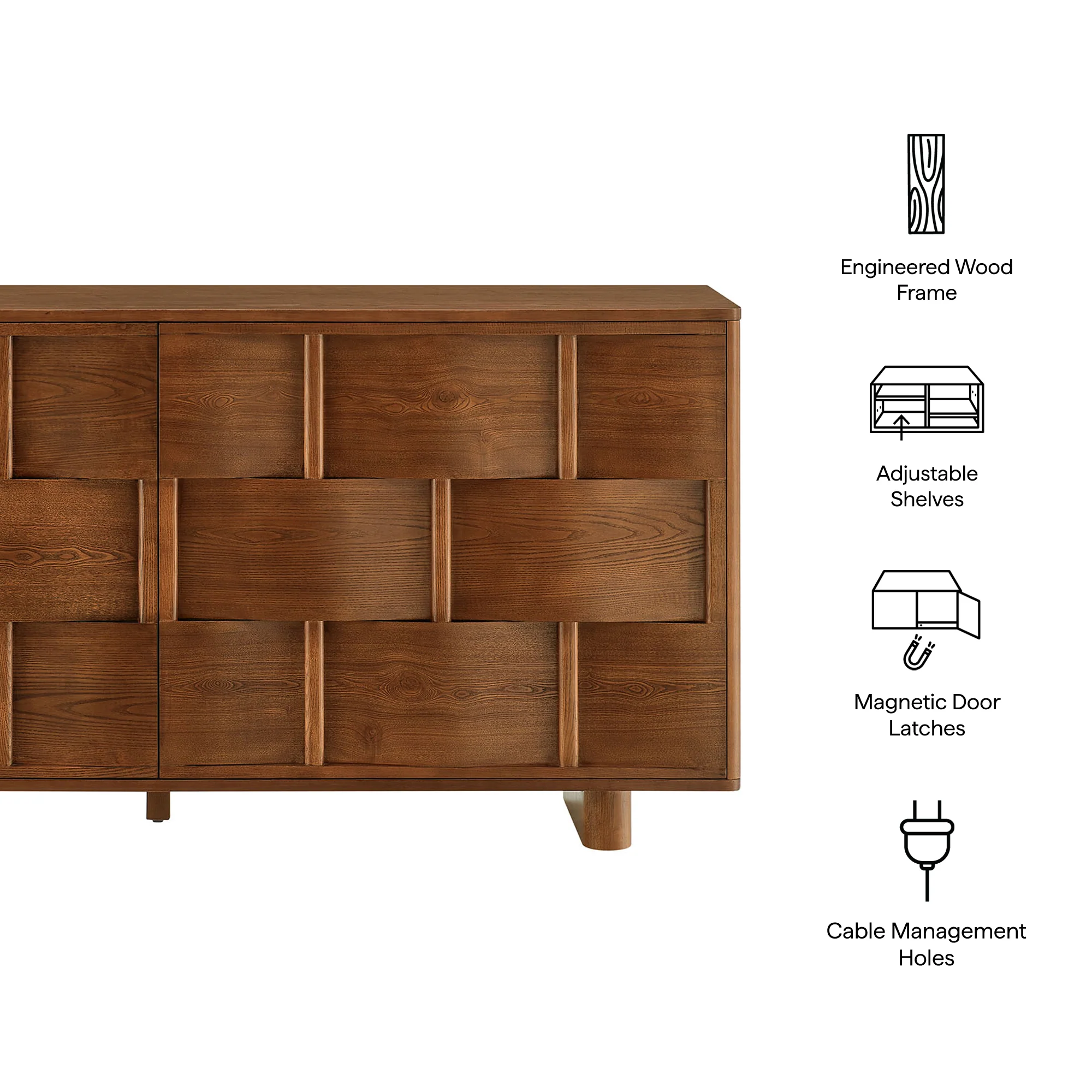 Foundry 71" Woven Design Buffet Storage Cabinet by Modway - Image 19