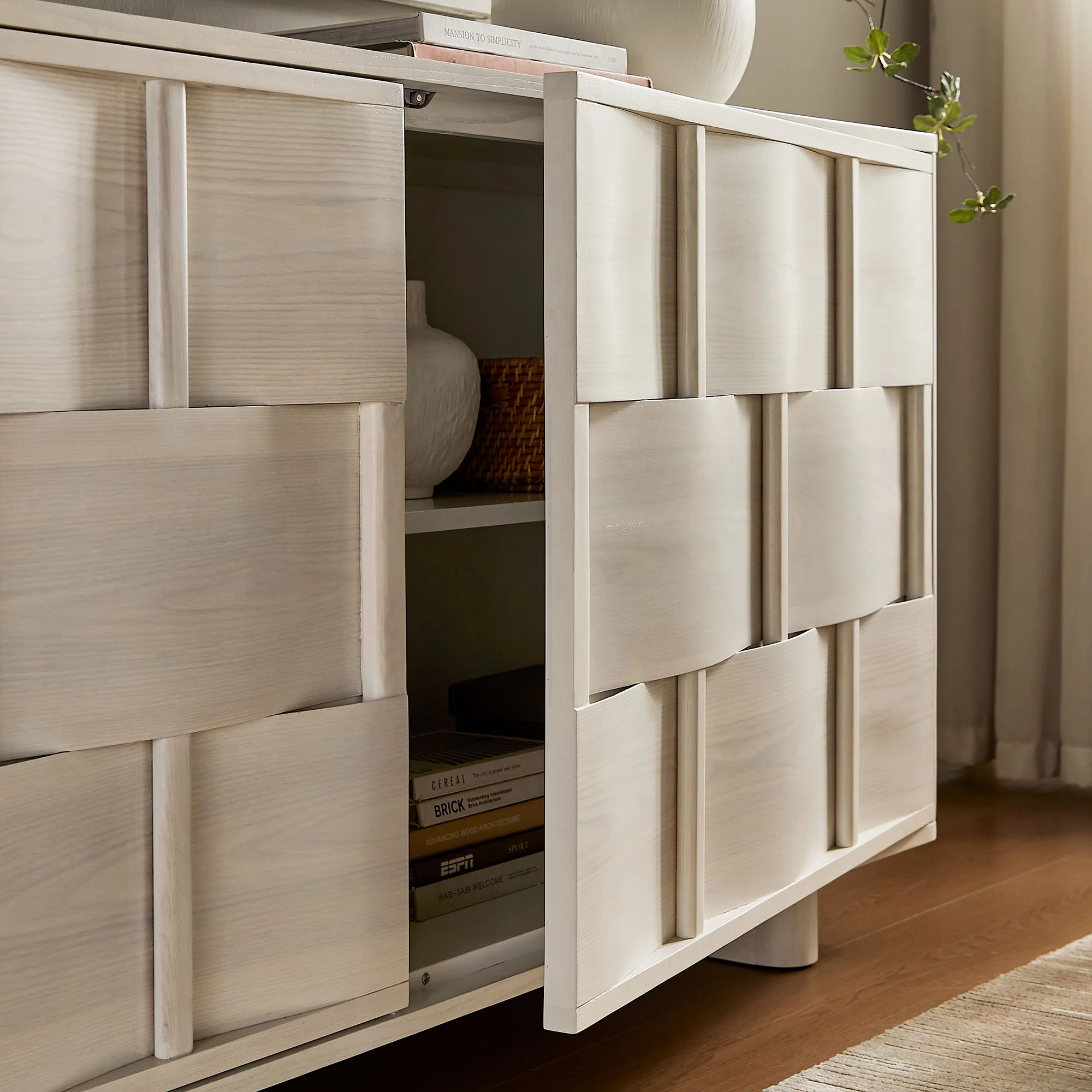 Foundry 71" Woven Design Buffet Storage Cabinet by Modway - Image 26