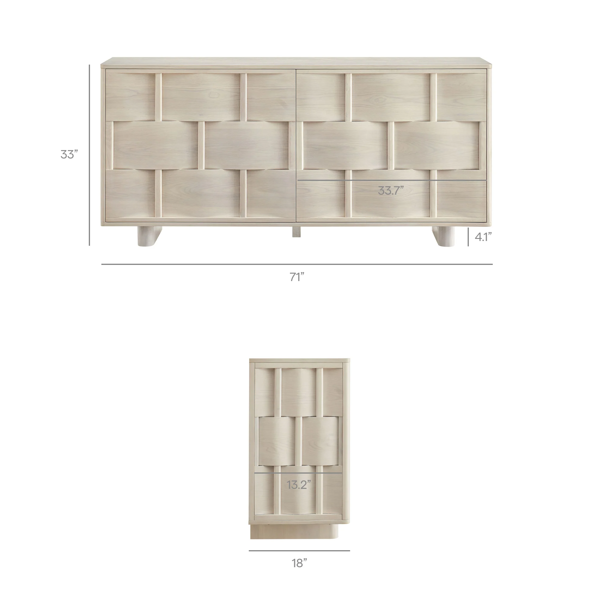 Foundry 71" Woven Design Buffet Storage Cabinet by Modway - Image 30