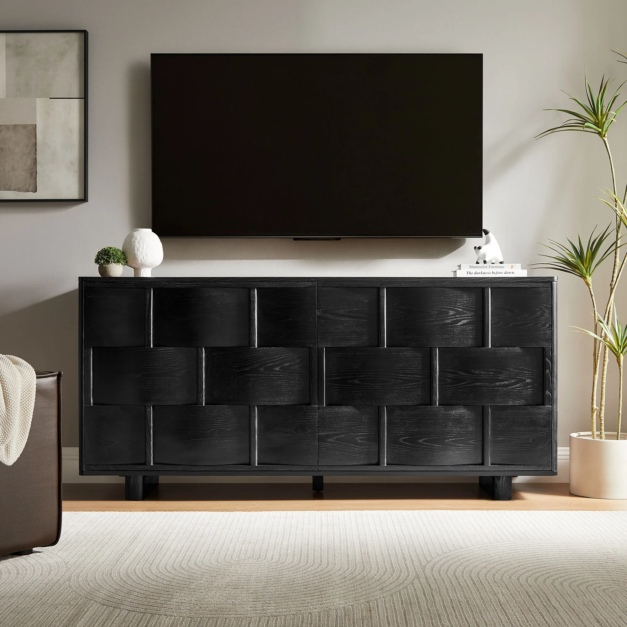 Foundry 71" Woven Design Buffet Storage Cabinet by Modway - Image 8