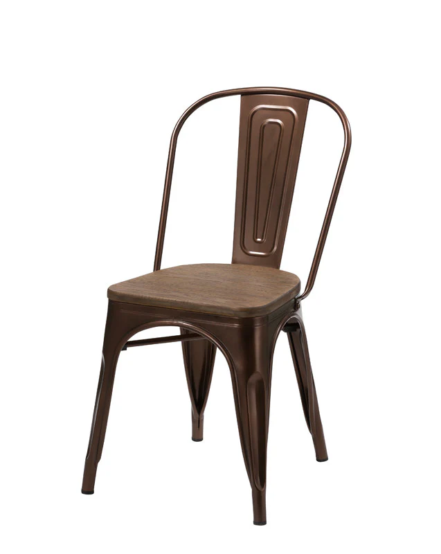 Four 33' Metal And Wood Dining Chairs By Homeroots - Image 3