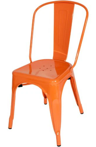 Four 33' Orange Steel Side Chairs By Homeroots - Image 3