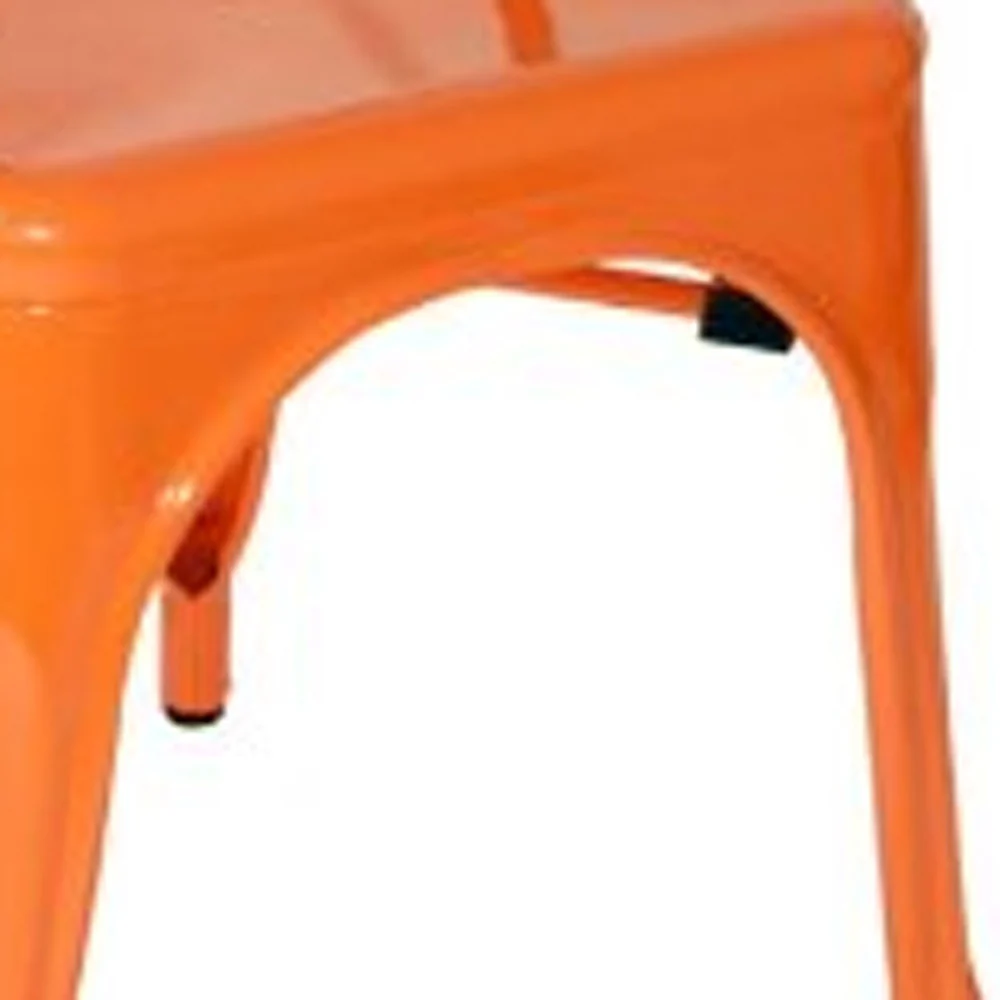 Four 33' Orange Steel Side Chairs By Homeroots - Image 4